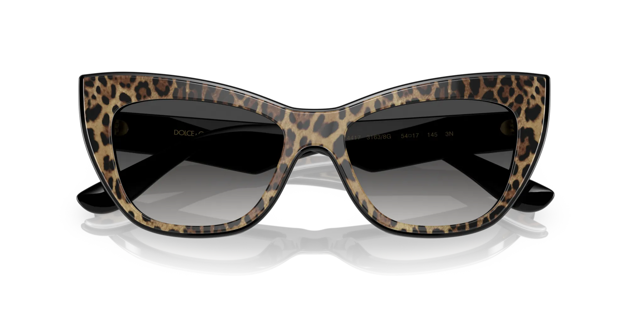 Dolce & Gabbana DG4417 31638G Occhiali da sole Acetato Nero Grigio Cat Eye Normale Sfumato - immagine 2