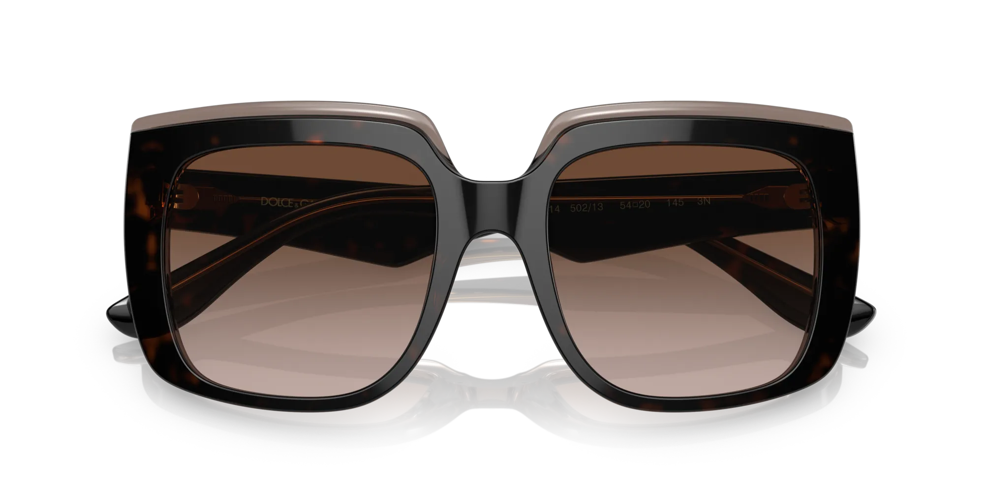 Dolce & Gabbana DG4414 502/13 Occhiali da sole Acetato Oro Marrone Squadrata Normale Sfumato - immagine 2