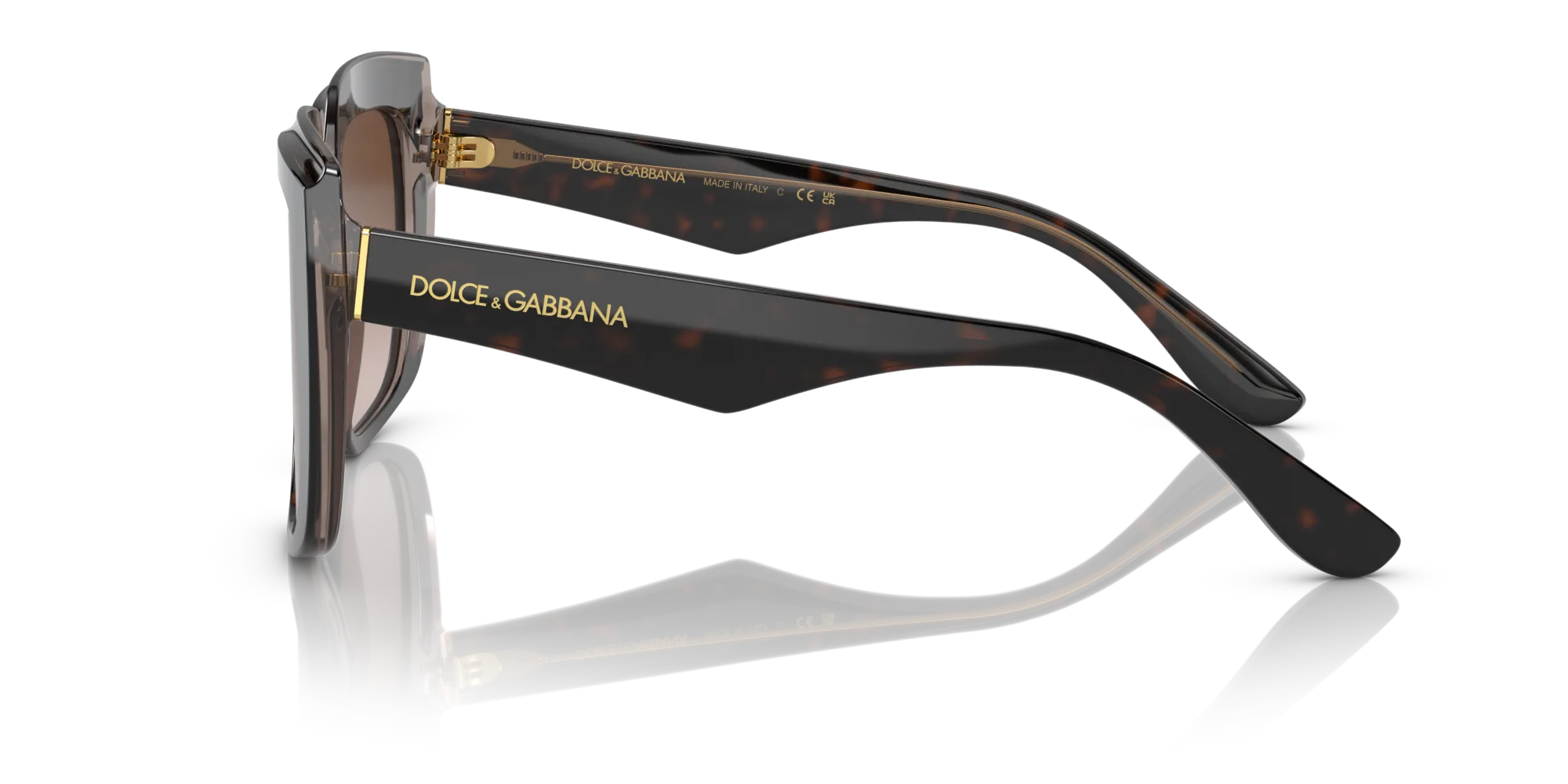 Dolce & Gabbana DG4414 502/13 Occhiali da sole Acetato Oro Marrone Squadrata Normale Sfumato - immagine 4