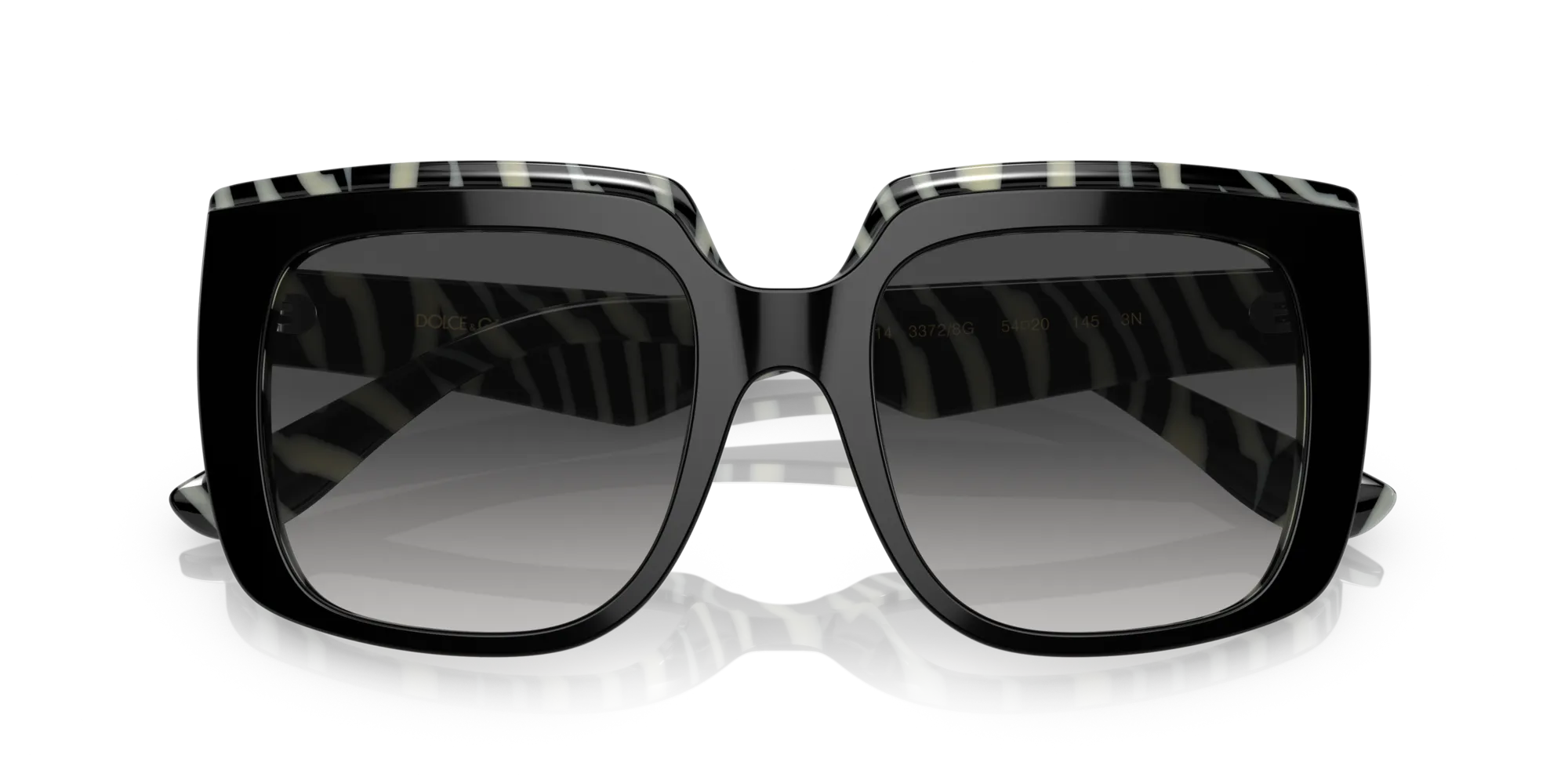 Dolce & Gabbana DG4414 33728G Occhiali da sole Acetato Nero Grigio Squadrata Normale Sfumato - immagine 2