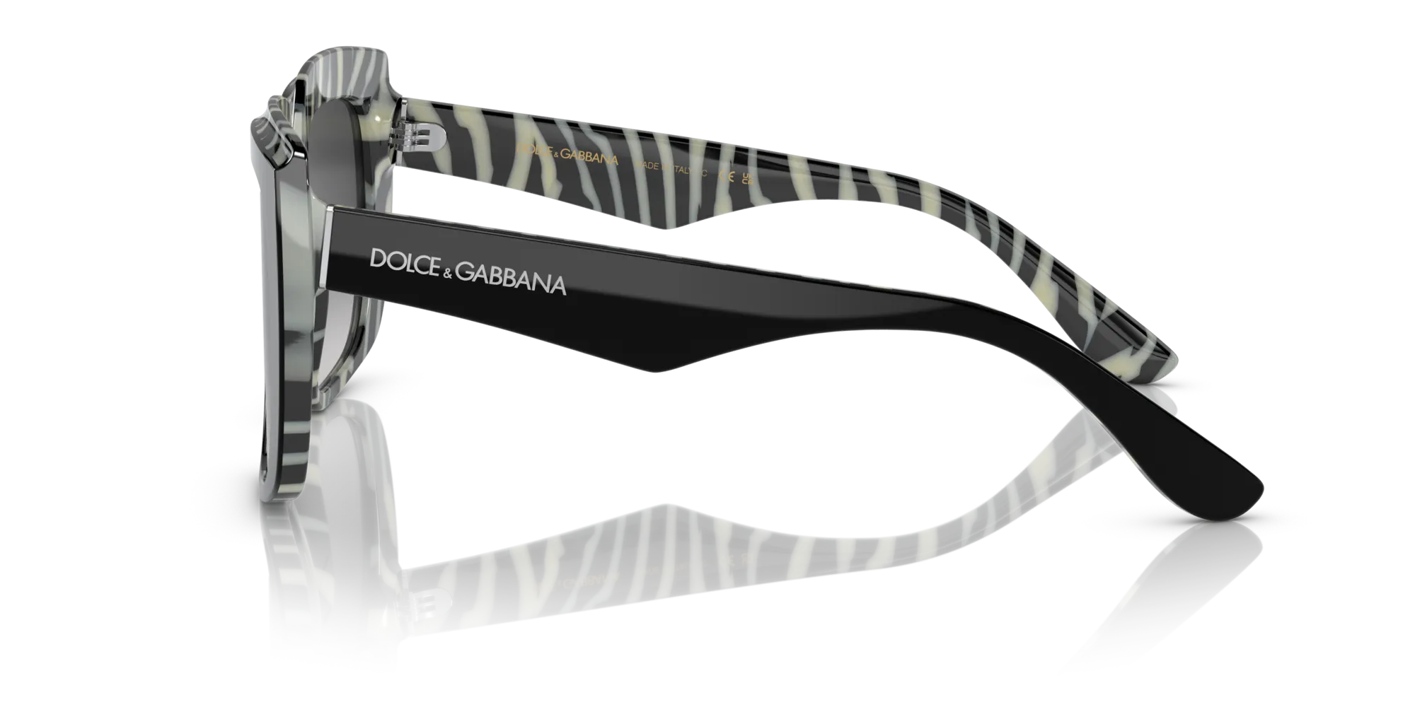 Dolce & Gabbana DG4414 33728G Occhiali da sole Acetato Nero Grigio Squadrata Normale Sfumato - immagine 4