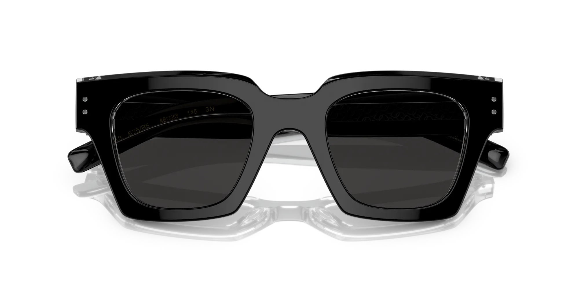 Dolce & Gabbana DG4413 675/R5 Occhiali da sole Acetato Nero Grigio Squadrata Normale - immagine 2