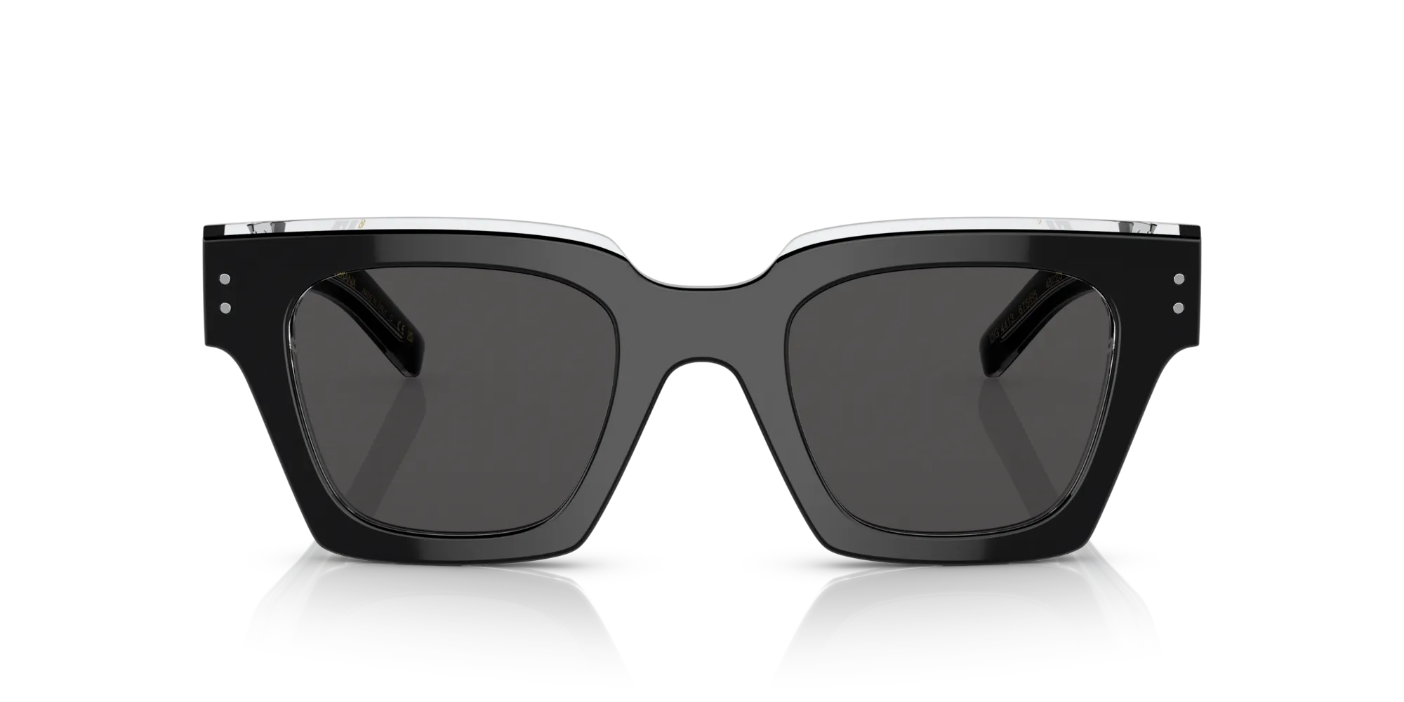 Dolce & Gabbana DG4413 675/R5 Occhiali da sole Acetato Nero Grigio Squadrata Normale - immagine 3