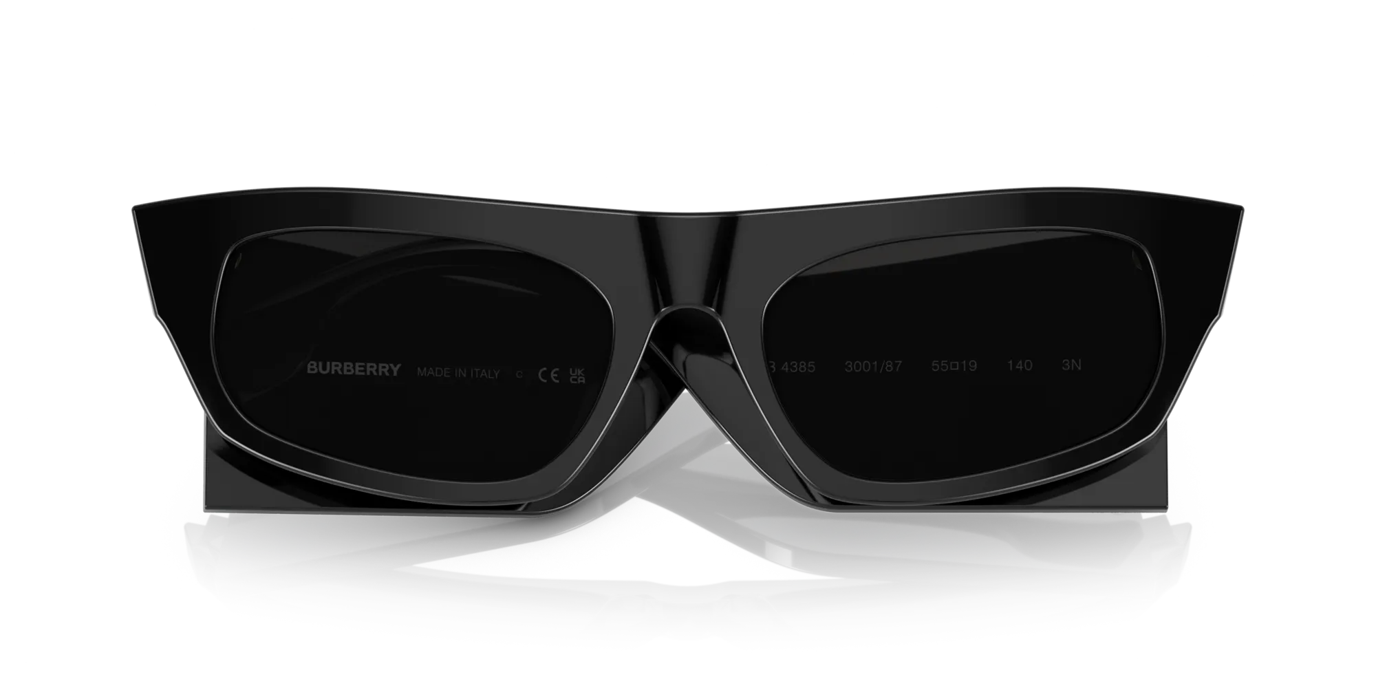 Burberry BE4385 PALMER 300187 Occhiali da sole Acetato Nero Grigio Geometrica Normale - immagine 2
