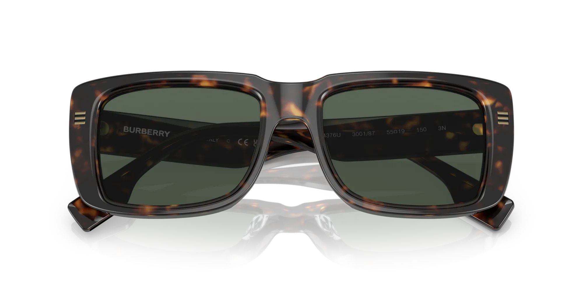 Burberry BE4376U JARVIS 300271 Occhiali da sole Acetato Marrone Verde Squadrata Normale - immagine 2
