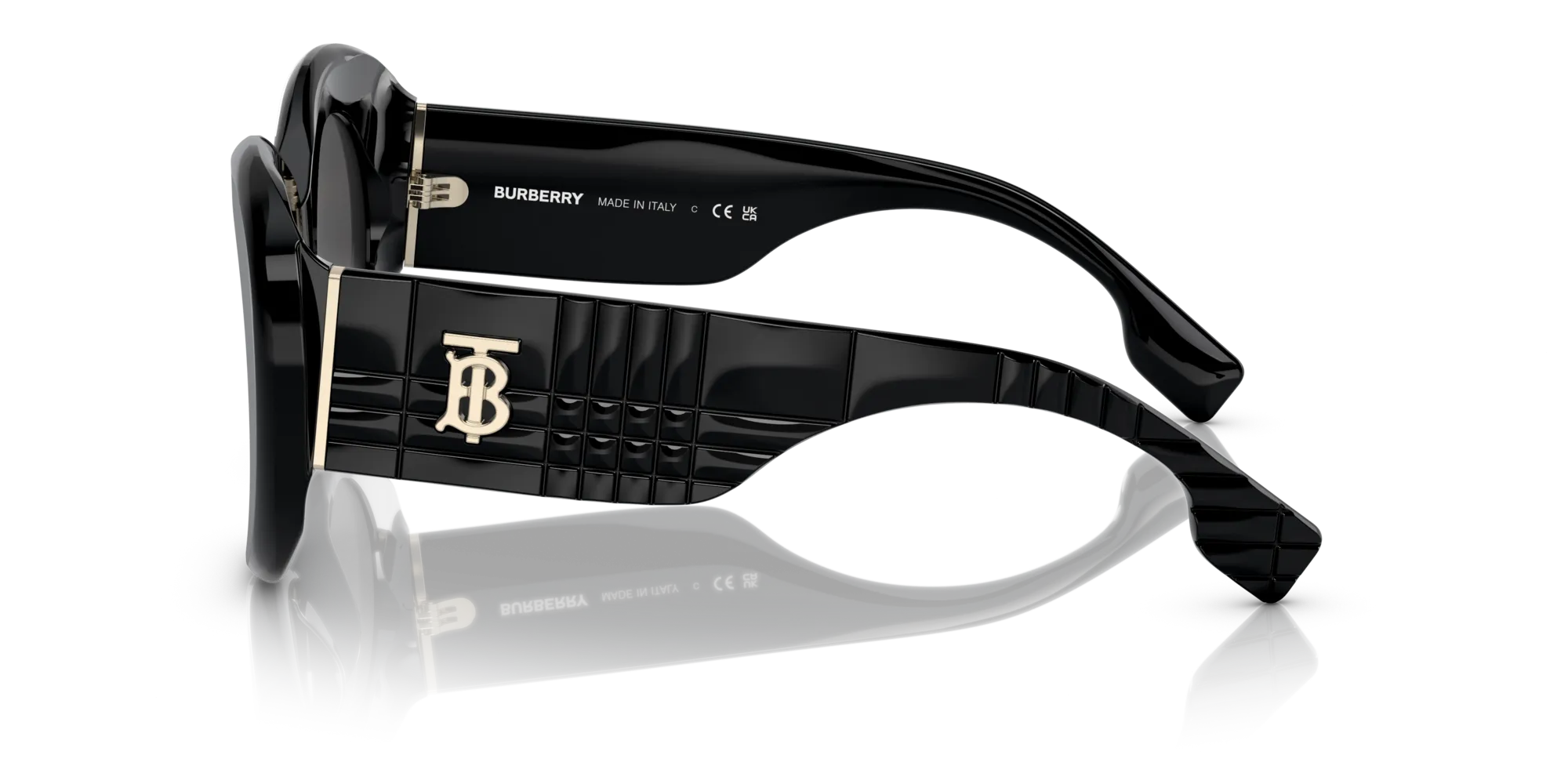 Burberry BE4370U MARGOT 300187 Occhiali da sole Acetato Nero Grigio Rotonda Normale - immagine 4