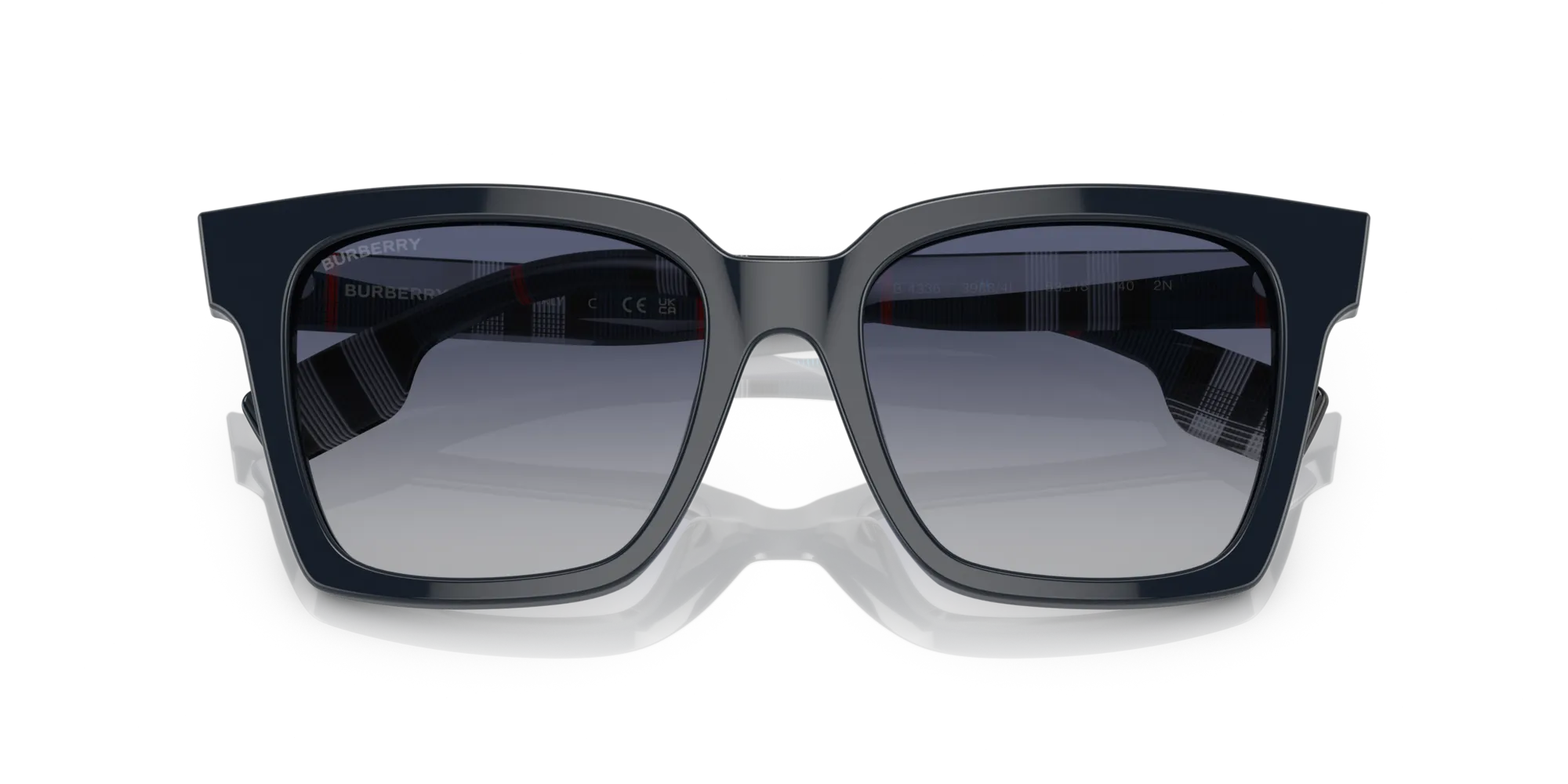 Burberry BE4335 MAPLE 39884L Occhiali da sole Acetato Blu Blu Squadrata Normale Sfumato - immagine 2