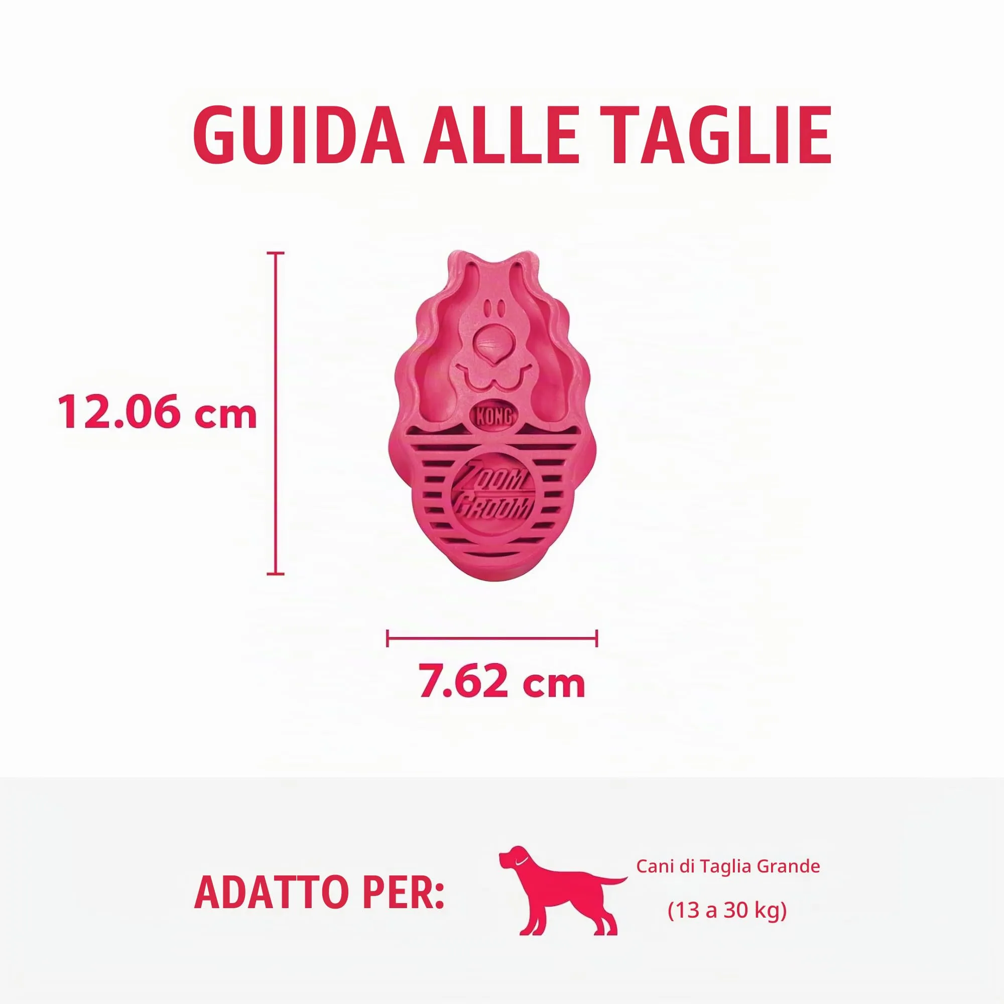 KONG - ZoomGroom™ rosso - Spazzola per cani per la toelettatura e il bagno - Taglia L - immagine 3