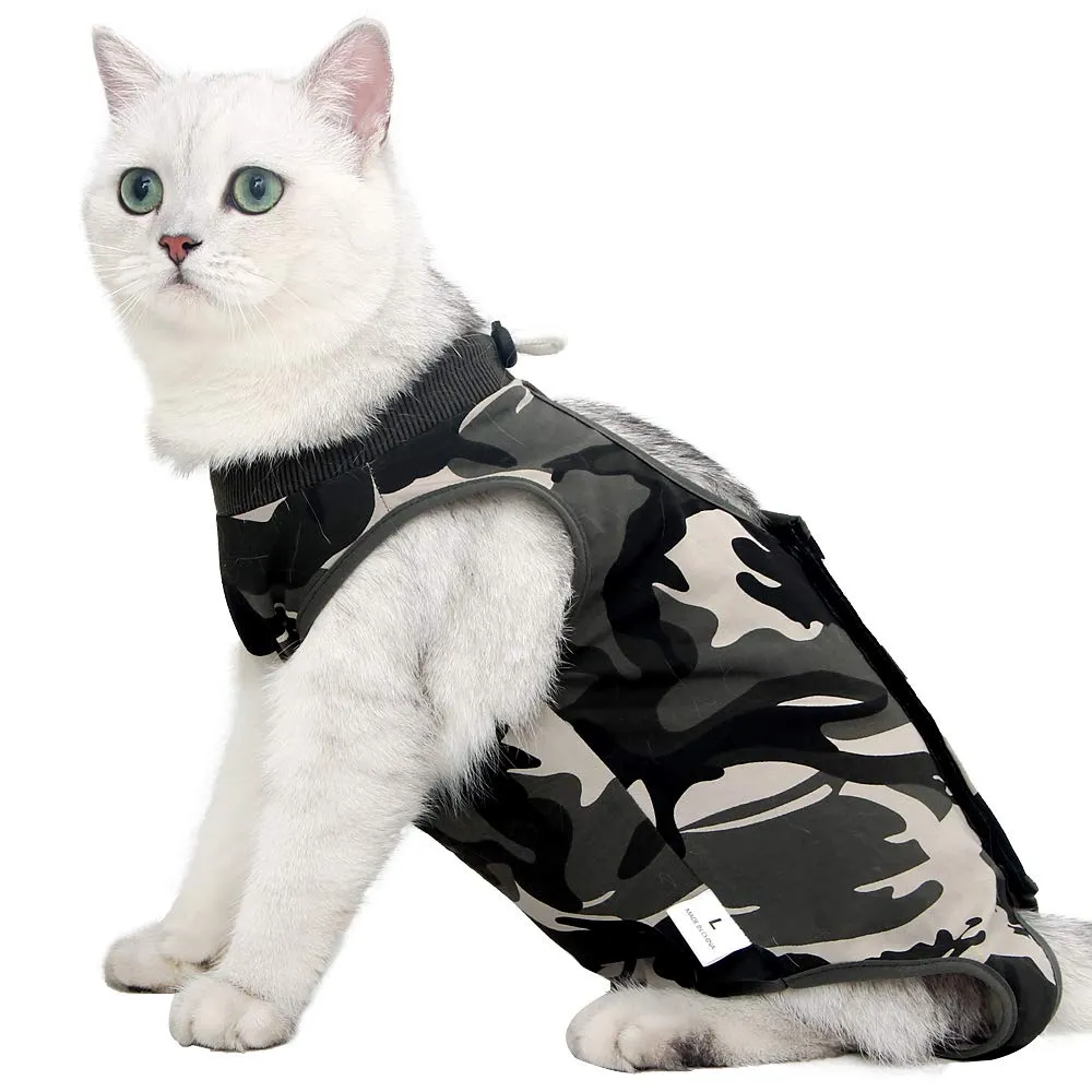 LIANZIMAU Body Gatto Post Operatorio E-Collar Alternativa per Gatti e Cani, Dopo Un Intervento Chirurgico Wear Tuta Gatto Post Intervento - immagine 1
