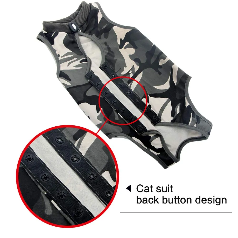 LIANZIMAU Body Gatto Post Operatorio E-Collar Alternativa per Gatti e Cani, Dopo Un Intervento Chirurgico Wear Tuta Gatto Post Intervento - immagine 2
