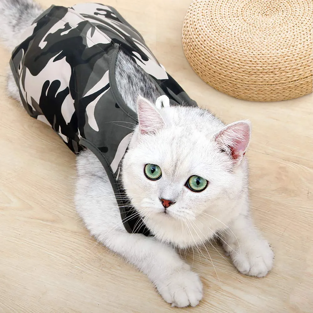 LIANZIMAU Body Gatto Post Operatorio E-Collar Alternativa per Gatti e Cani, Dopo Un Intervento Chirurgico Wear Tuta Gatto Post Intervento - immagine 6