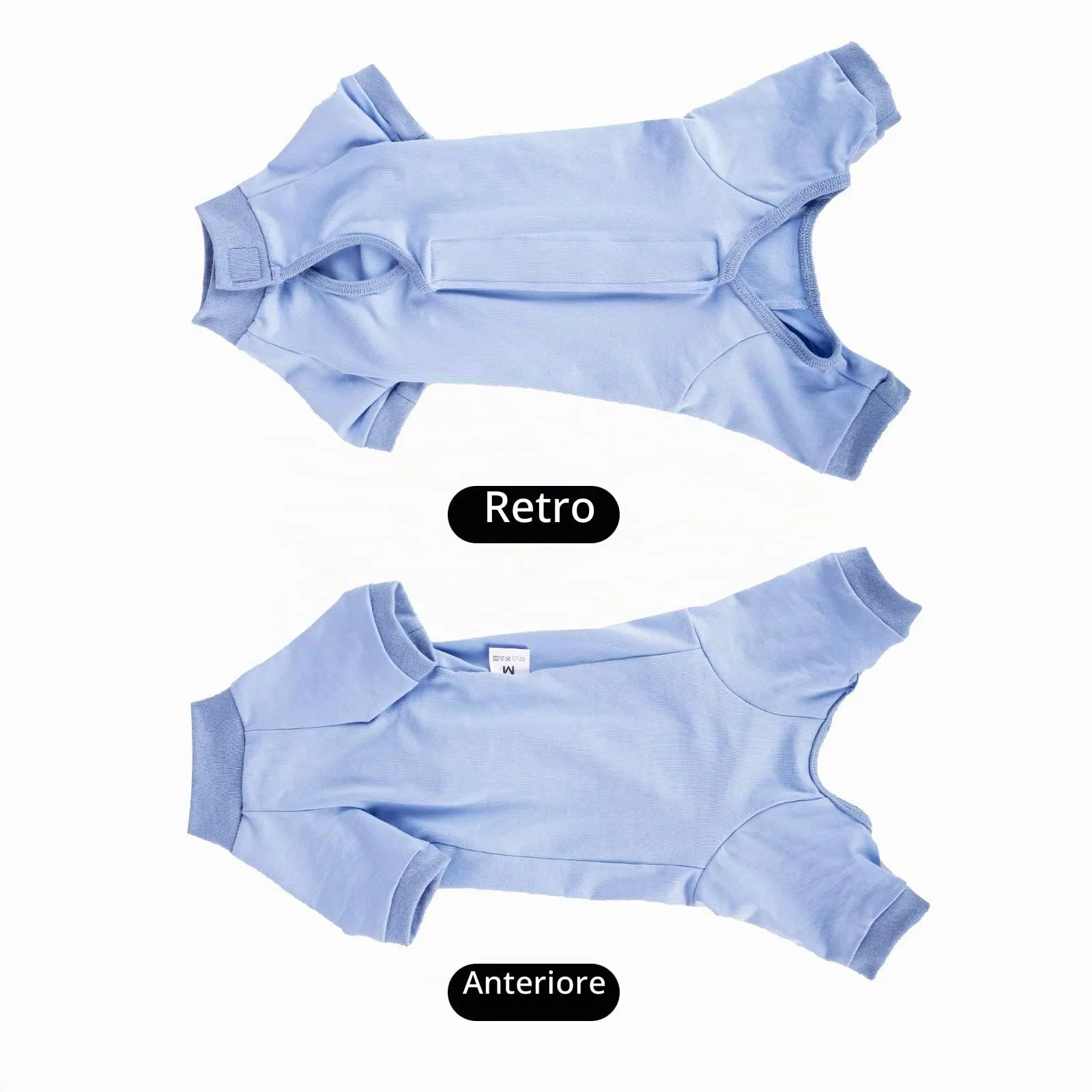 LIANZIMAU Body Gatto Post Operatorio Tuta Recupero Medica per Gatto Tute a Maniche Lunghe Prevenire Lo spargimento Abbigliamento,M (Confezione da 1),Blu - immagine 6