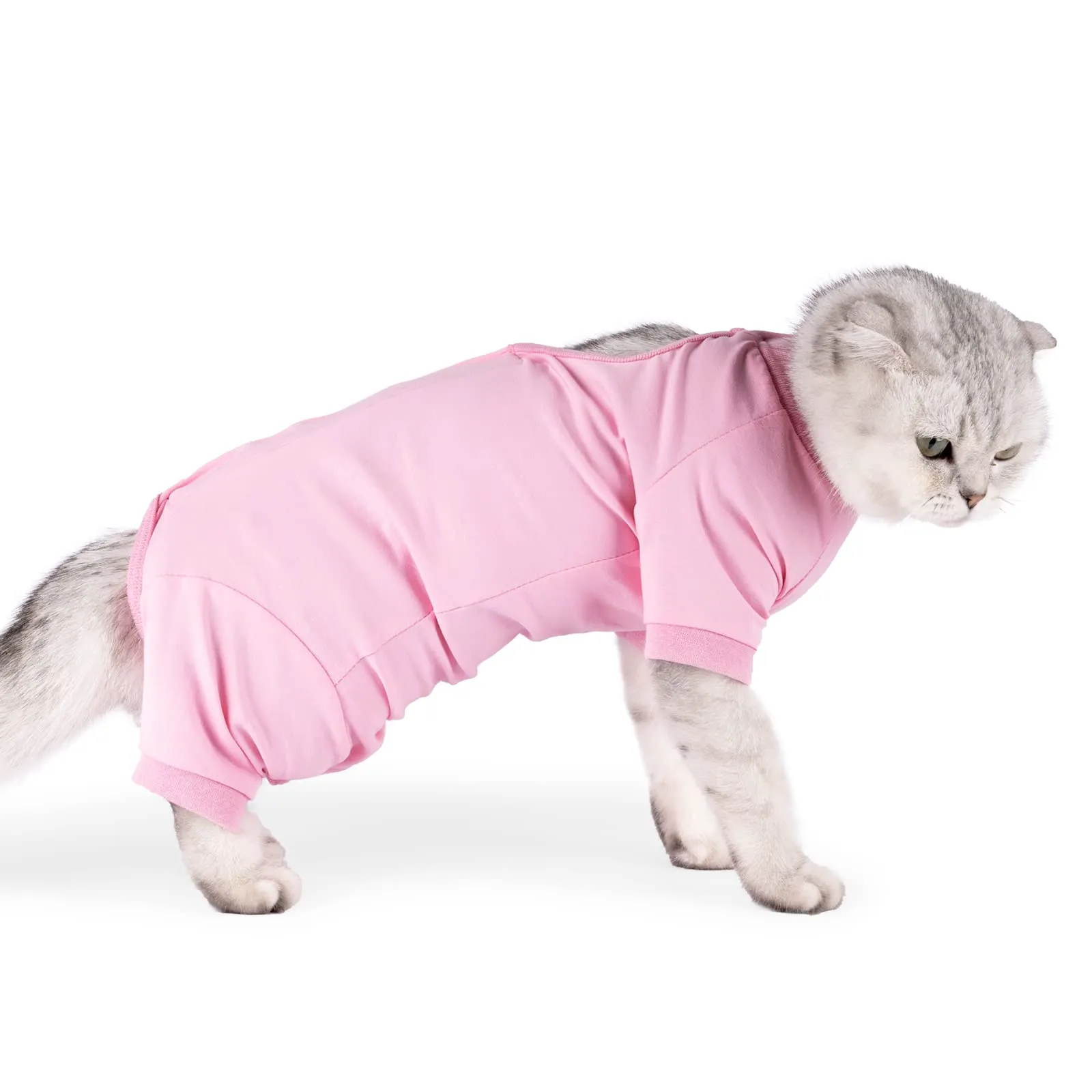 LIANZIMAU Body Gatto Post Operatorio Tuta Recupero Gatto Medica per Gatto Tute a Maniche Lunghe Prevenire Lo spargimento Abbigliamento per Gatto - immagine 3