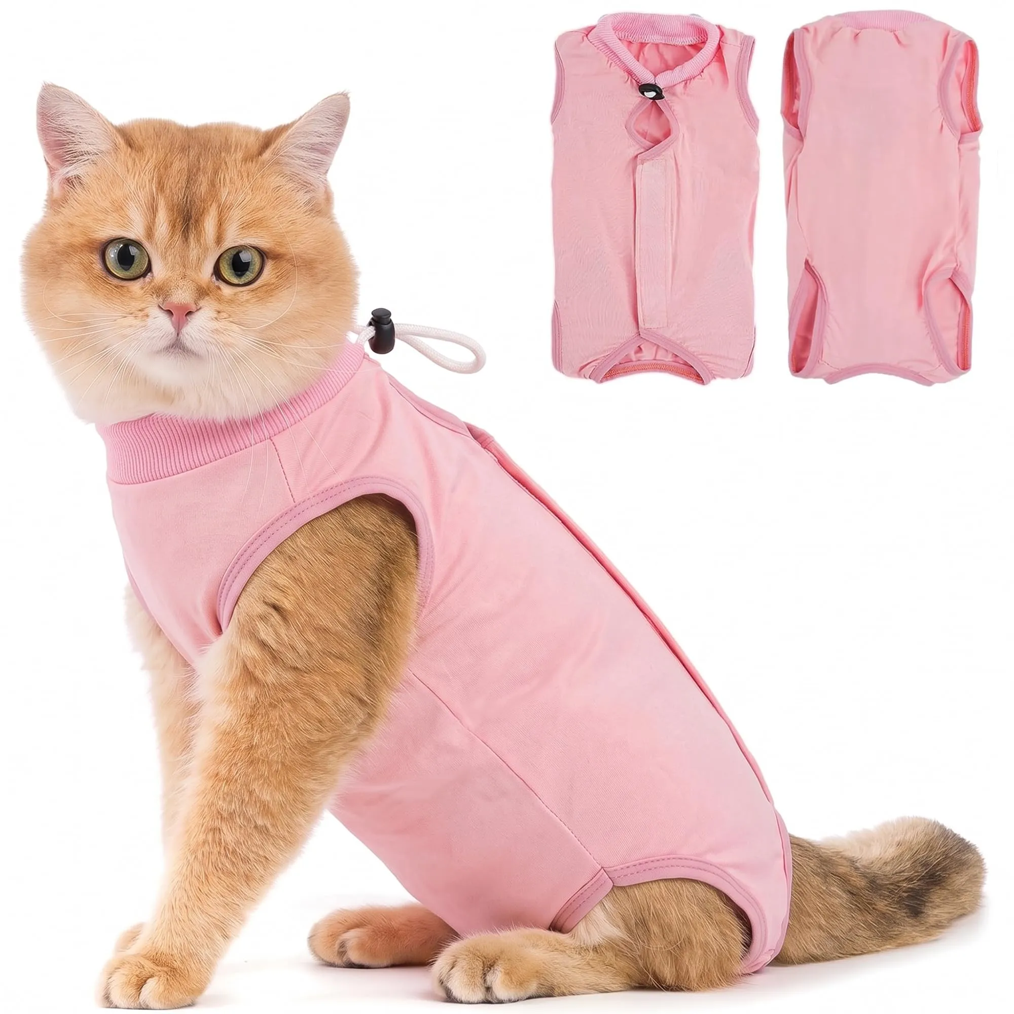 Avont Tuta da Recupero per Gatti, Body Gatto Post Operatorio Sterilizzazione, Cat Recovery Suit, Vestito Gatto per Impedire Leccare Ferita Addominale Dopo l'intervento Chirurgico –Rosa(S) - immagine 1