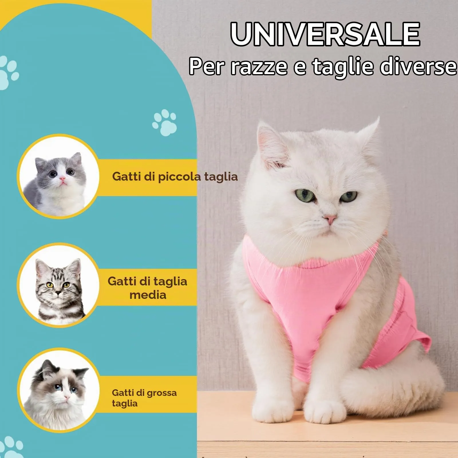 Avont Tuta da Recupero per Gatti, Body Gatto Post Operatorio Sterilizzazione, Cat Recovery Suit, Vestito Gatto per Impedire Leccare Ferita Addominale Dopo l'intervento Chirurgico –Rosa(S) - immagine 3
