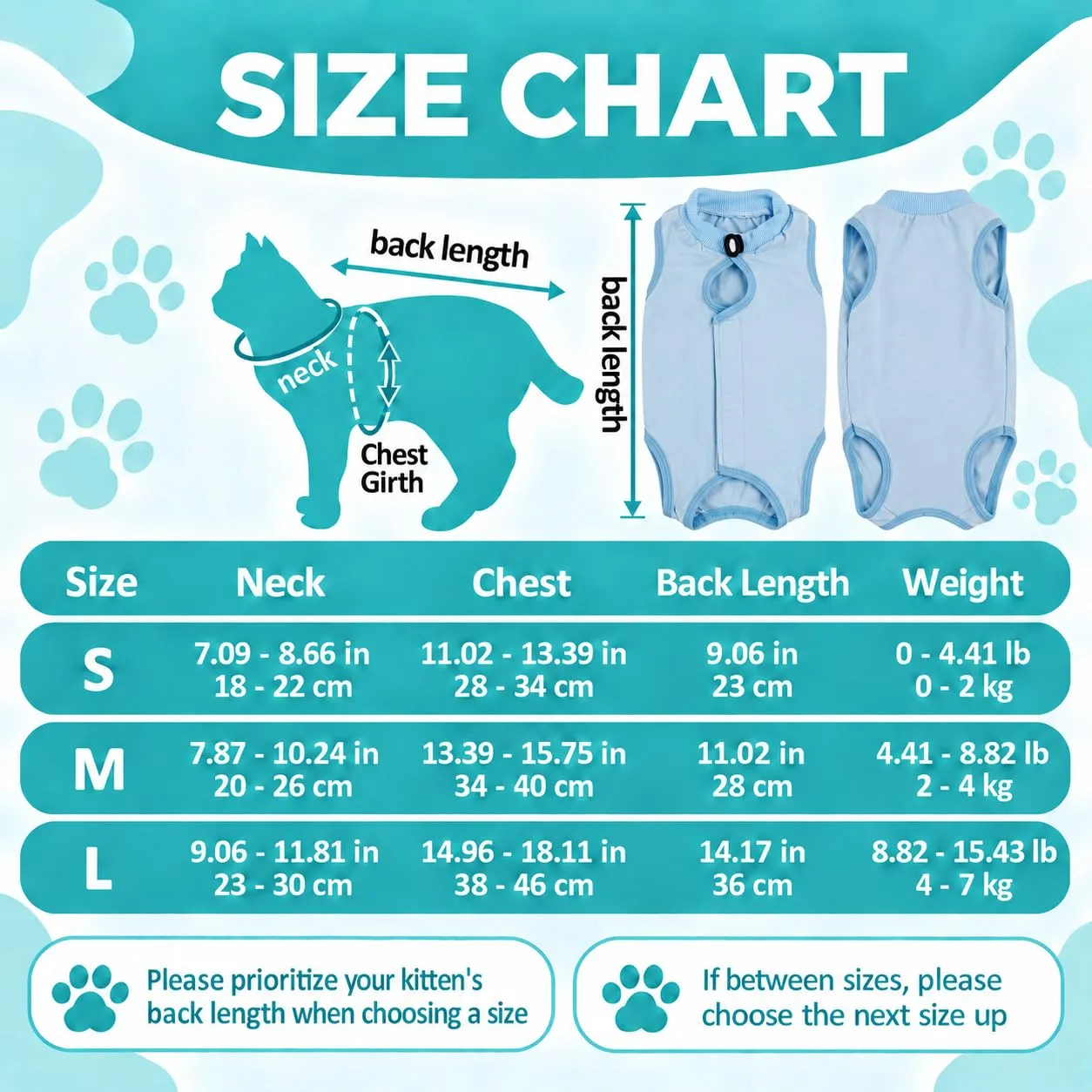 Avont Tuta da Recupero per Gatti, Body Gatto Post Operatorio Sterilizzazione, Cat Recovery Suit, Vestito Gatto per Impedire Leccare Ferita Addominale Dopo l'intervento Chirurgico –Blu(M) - immagine 2