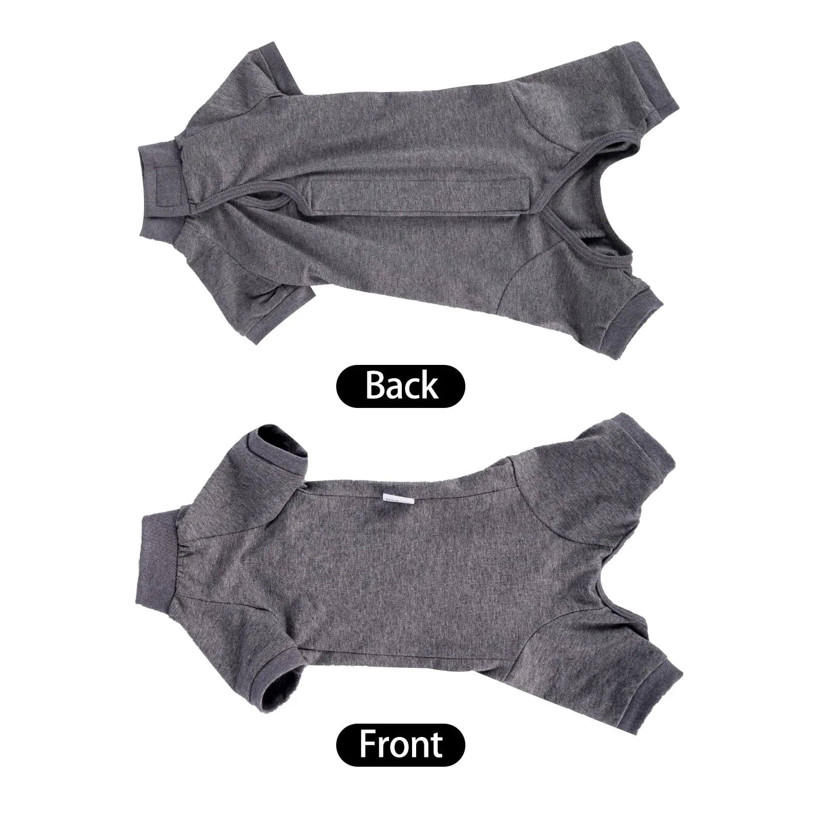 LIANZIMAU Body Gatto Post Operatorio Tuta Recupero Medica per Gatto Tute a Maniche Lunghe Prevenire Lo spargimento Abbigliamento (grigio,L) - immagine 3