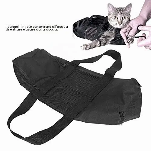 Ghzste Borsa per artiglio Nail Trimming Cat Grooming Bagno Restraint Bag No Scratch Pet Cat Lavaggio Doccia Bagno Bag - immagine 3