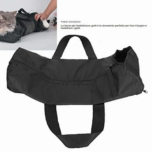 Ghzste Borsa per artiglio Nail Trimming Cat Grooming Bagno Restraint Bag No Scratch Pet Cat Lavaggio Doccia Bagno Bag - immagine 7