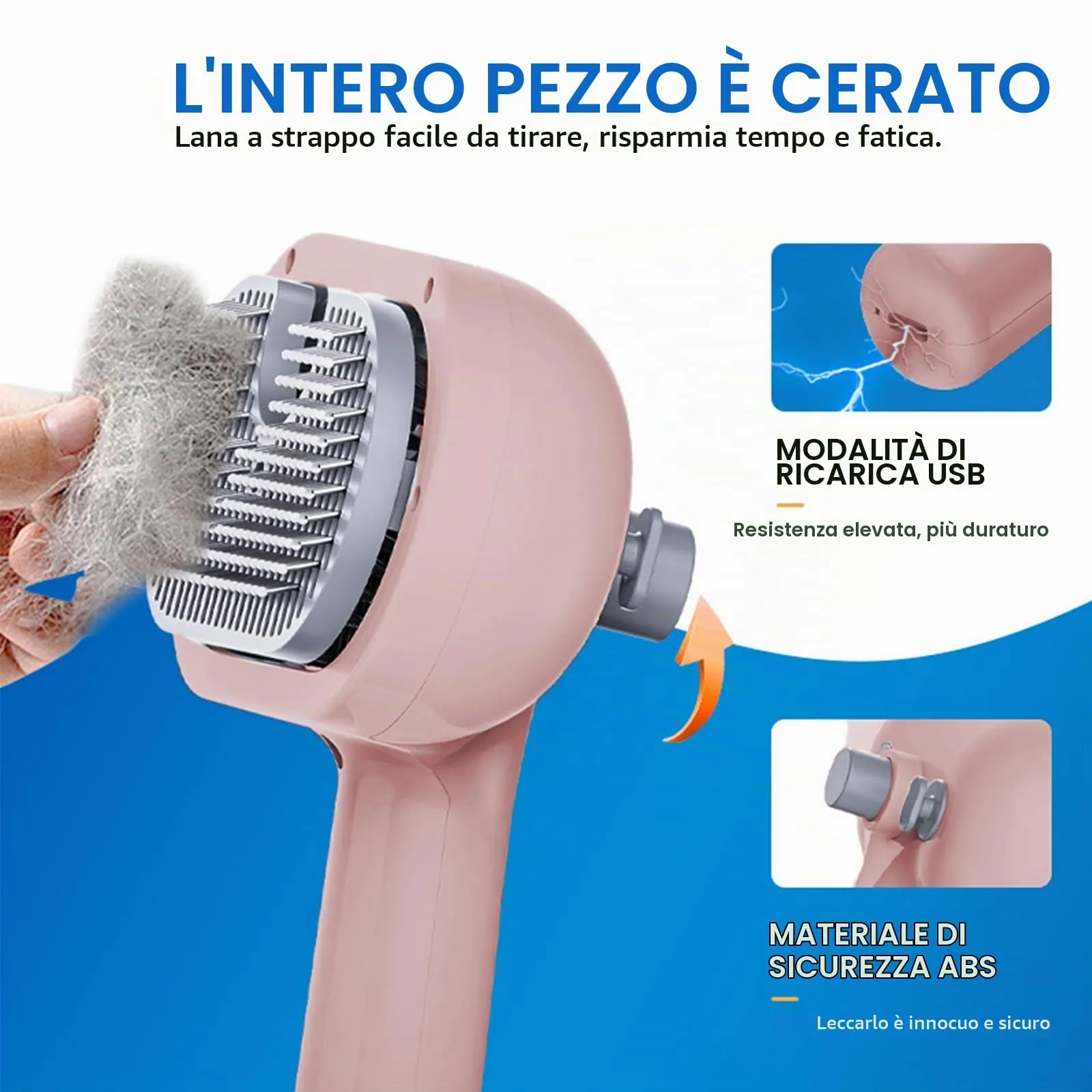 Steamy Cat Brush, 3 in 1 Spazzola a Vapore Per Gatti e Cani, Spazzola Elettrica per Pettine Massaggiante per Animali Domestici per massaggio,cura e depilazione - immagine 4