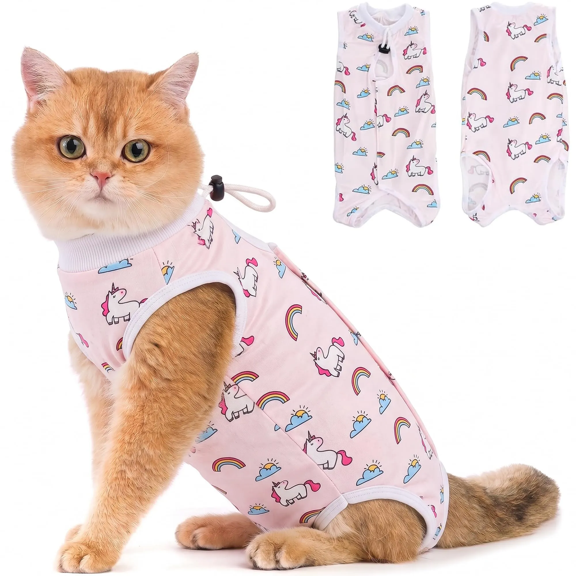 Avont Body Post Operatorio Gatto, Tutina Gatto Post Operatori Sterilizzazione, Cat Recovery Suit per Impedire Leccare Ferita Addominale Dopo l'intervento Chirurgico -Unicorno(M) - immagine 1