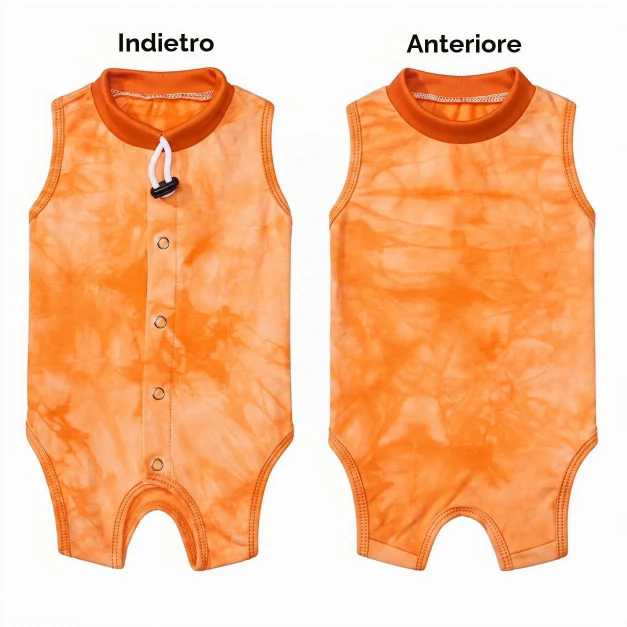 Avont Tuta da Recupero per Gatti, Body Gatto Post Operatorio Sterilizzazione, Cat Recovery Suit, Vestito Gatto per Impedire Leccare Ferita Addominale Dopo l'intervento Chirurgico –Arancio Tie-dye(M) - immagine 7