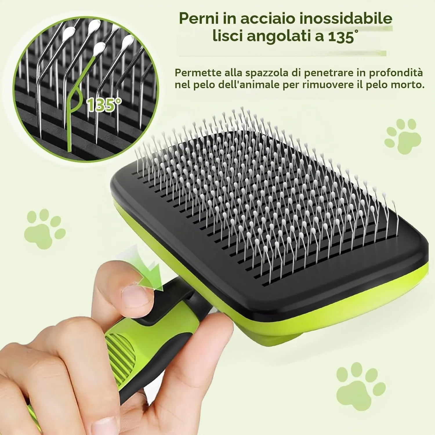 YSYONBOE Spazzola per Cani/Gatti Pelo Lungo e Pelo Corto, Autopulente Spazzola Morbida per Gatti, Cardatore per Cani e Gatti, Pettine a Rastrello a Doppio Lato per Rimuovere i peli, Pettinare Grovigli - immagine 2