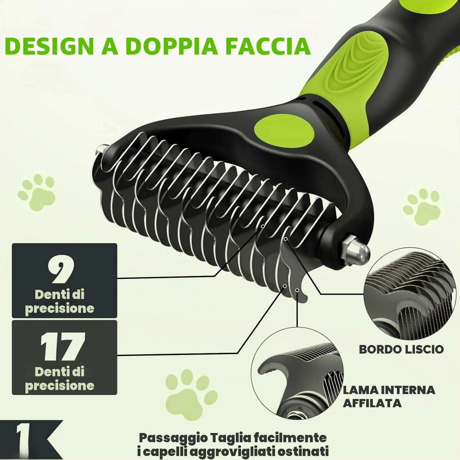 YSYONBOE Spazzola per Cani/Gatti Pelo Lungo e Pelo Corto, Autopulente Spazzola Morbida per Gatti, Cardatore per Cani e Gatti, Pettine a Rastrello a Doppio Lato per Rimuovere i peli, Pettinare Grovigli - immagine 6