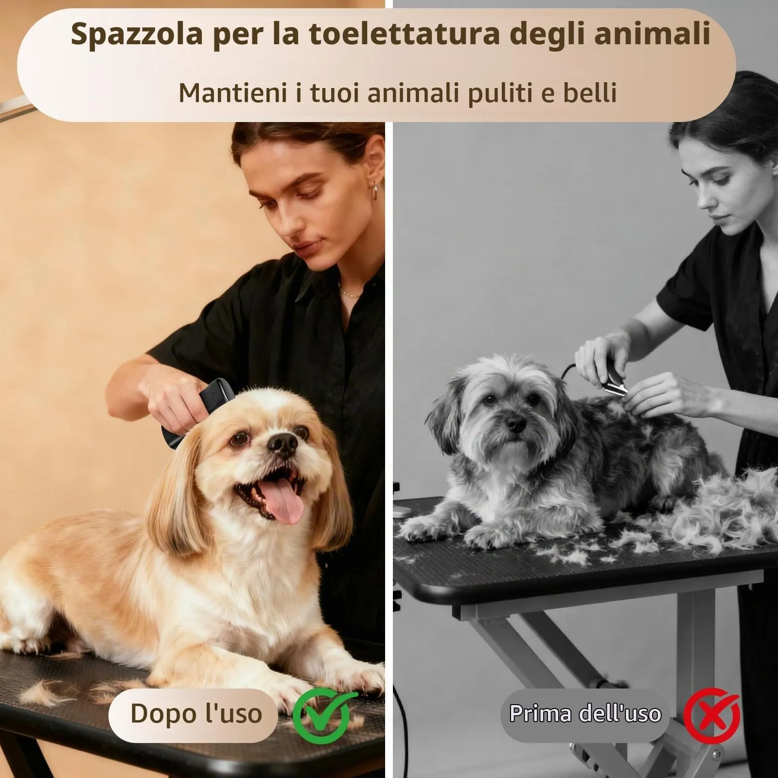Spazzola Per Cani e Gatti, Spazzola Per La Cura Degli Animali Domestici, Pettine Per Animali A Pelo, Pettine Cane Pelo, Slanatore Gatti Pelo, 1 Pezzi - immagine 7