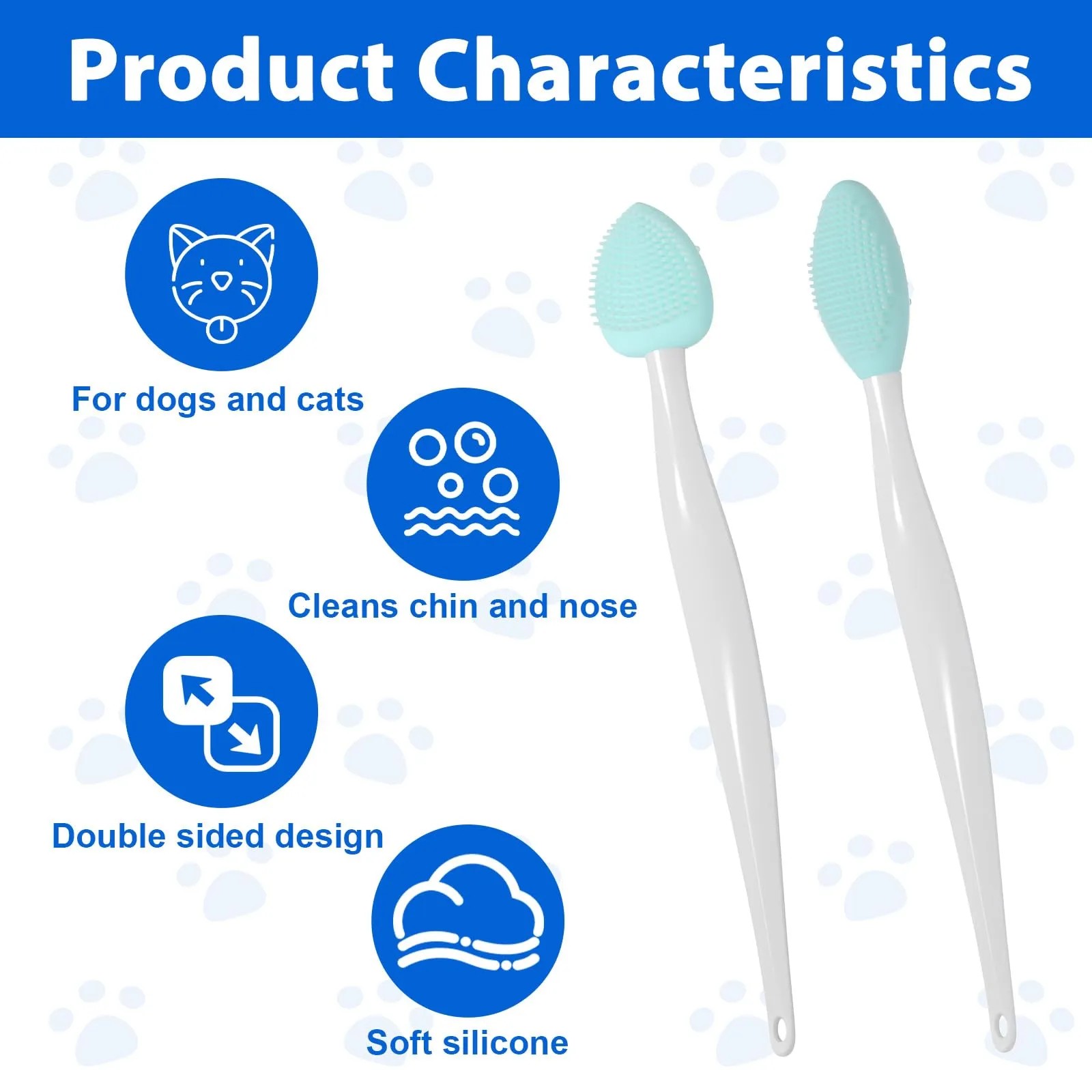 LIQWEI 4 spazzole esfolianti per gatti con setole nere in morbido silicone double-face, spazzole per la toelettatura del mento, acne e pulizia del mento del gatto - immagine 4