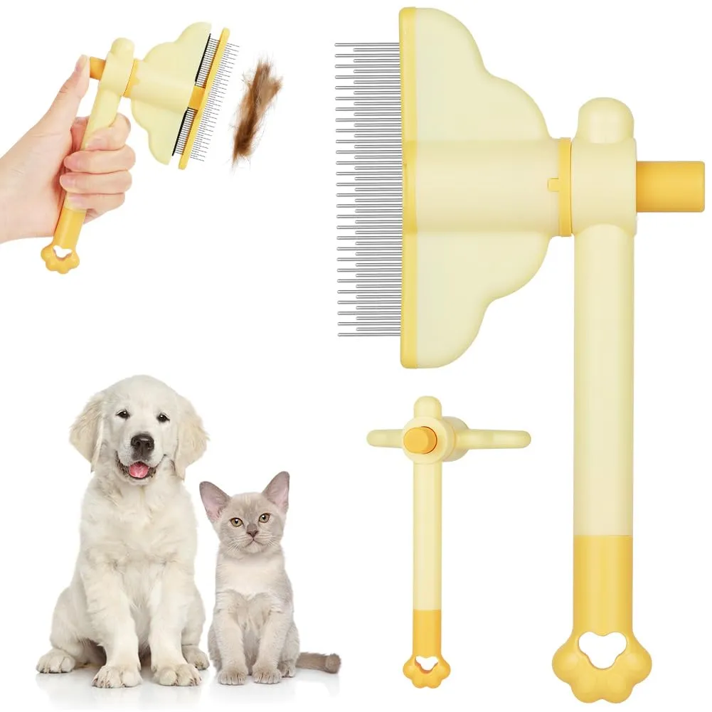 OFFCUP Ruotabile Pettine Animali Domestici Cani Gatti, Acciaio Inox - immagine 1