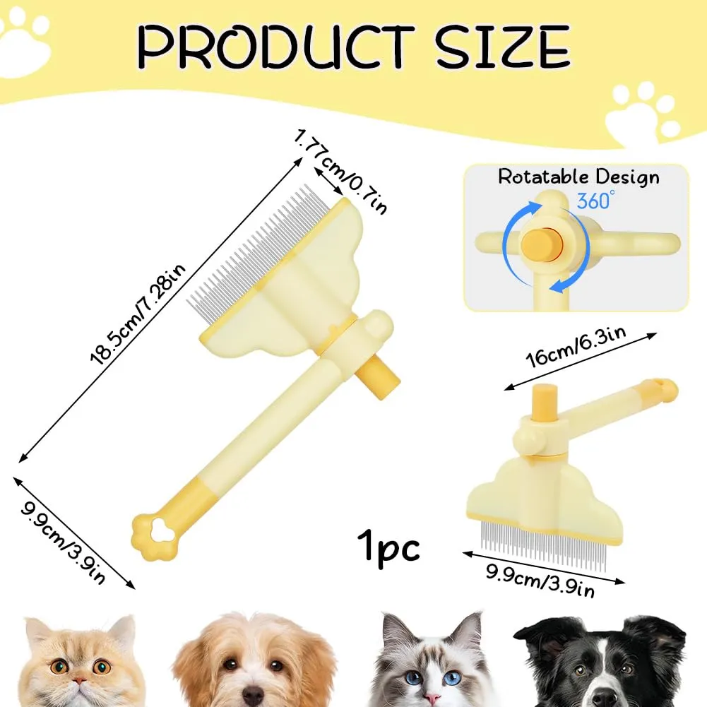 OFFCUP Ruotabile Pettine Animali Domestici Cani Gatti, Acciaio Inox - immagine 2