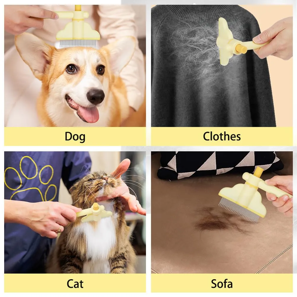 OFFCUP Ruotabile Pettine Animali Domestici Cani Gatti, Acciaio Inox - immagine 8