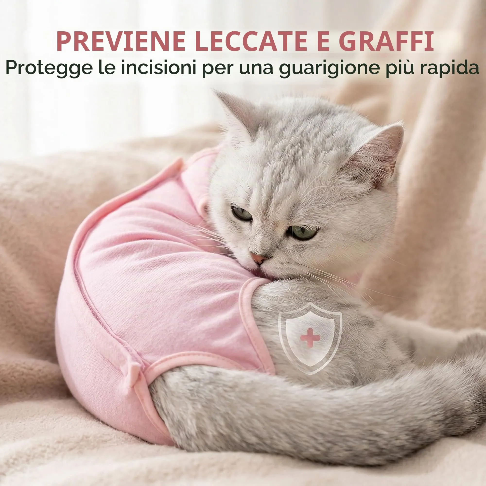 JYXNU Tuta da Recupero per Gatti, Body Gatto Post Operatorio Sterilizzazione, Cat Recovery Suit Vestito Gatto per Impedire Leccare Ferita Addominale Dopo l'intervento Chirurgico(M,Rosa) - immagine 5
