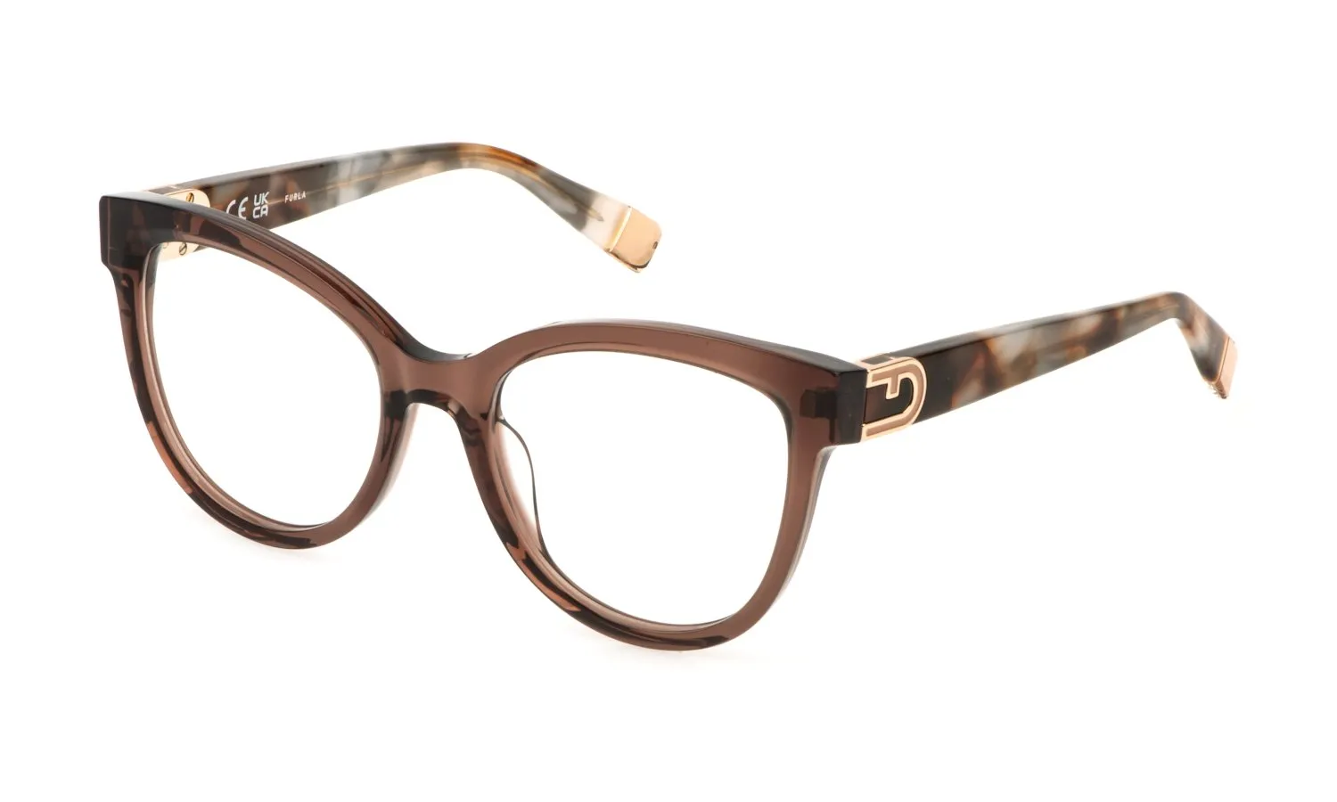 Furla VFU864 0G73 Montature da vista Acetato Marrone Farfalla - immagine 1
