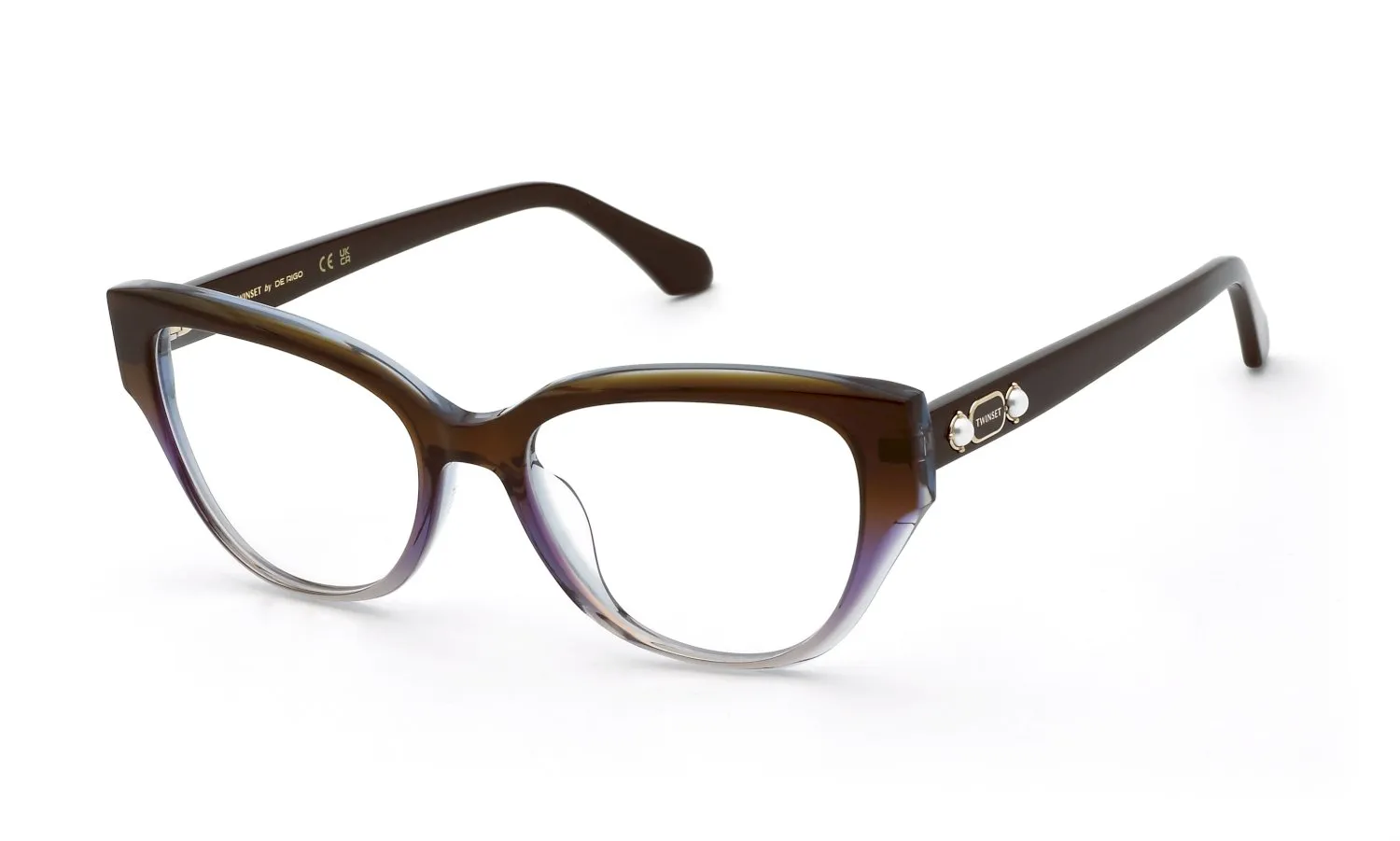 Twinset VTW123 09PF Montature da vista Acetato Marrone Farfalla - immagine 1