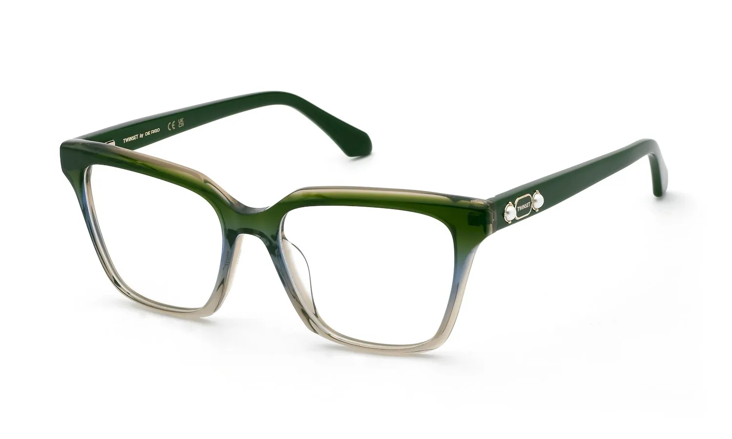 Twinset VTW122 0C44 Montature da vista Acetato Verde Squadrata - immagine 1