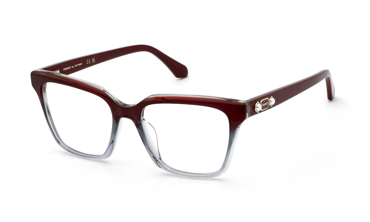 Twinset VTW122 783 Montature da vista Acetato Bordeaux Squadrata - immagine 1
