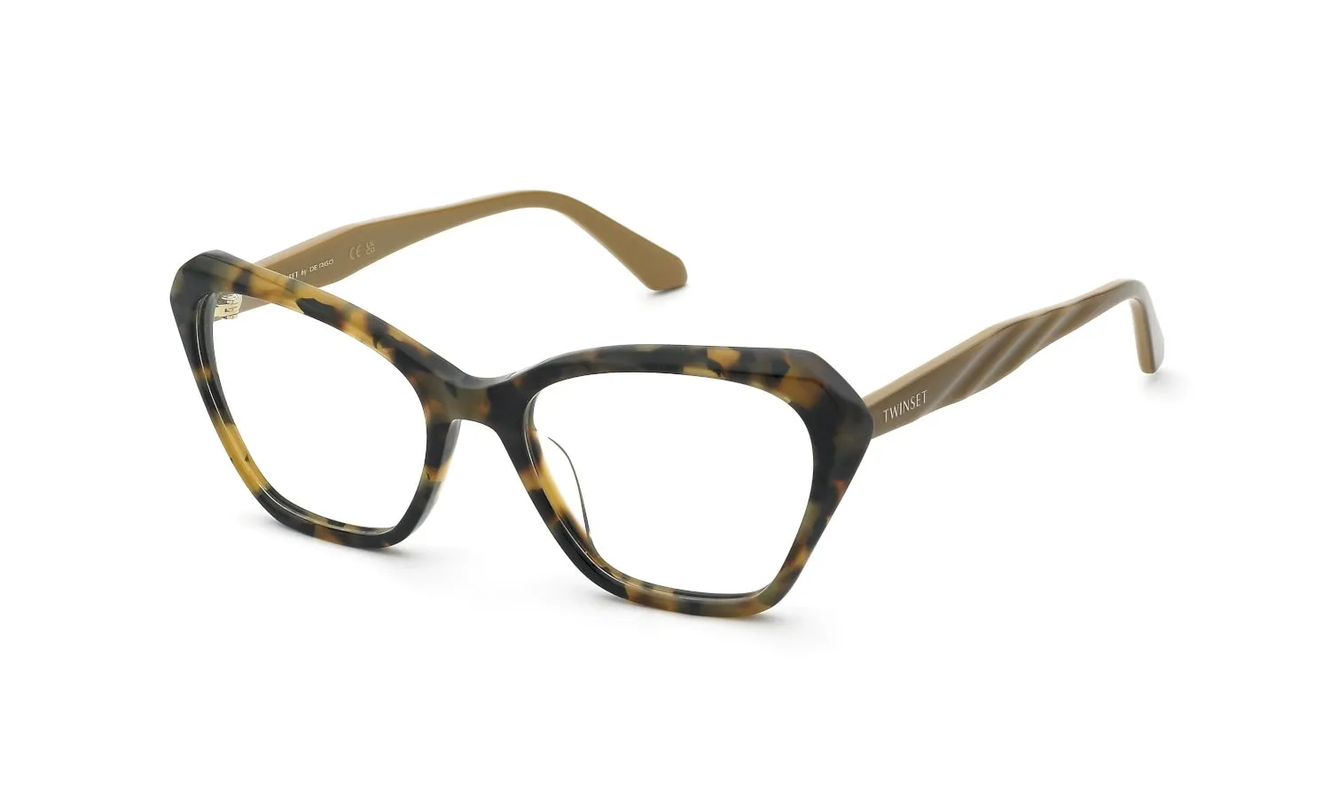 Twinset VTW120 08XW Montature da vista Acetato Havana Geometrica - immagine 1