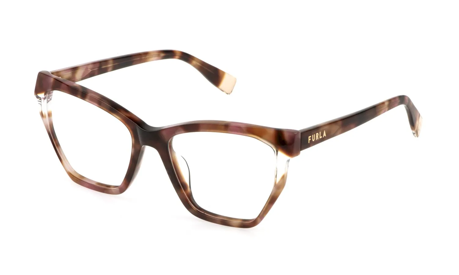 Furla VFU868V 01GQ Montature da vista Acetato Havana Geometrica - immagine 1
