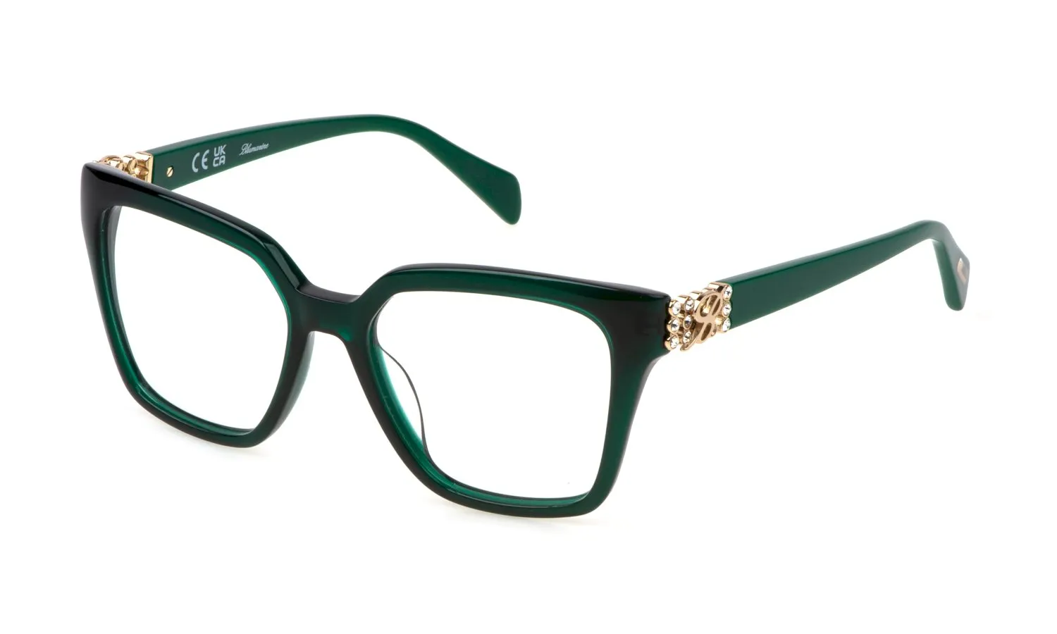 Blumarine VBM851S 06RS Montature da vista Acetato Verde Squadrata - immagine 1