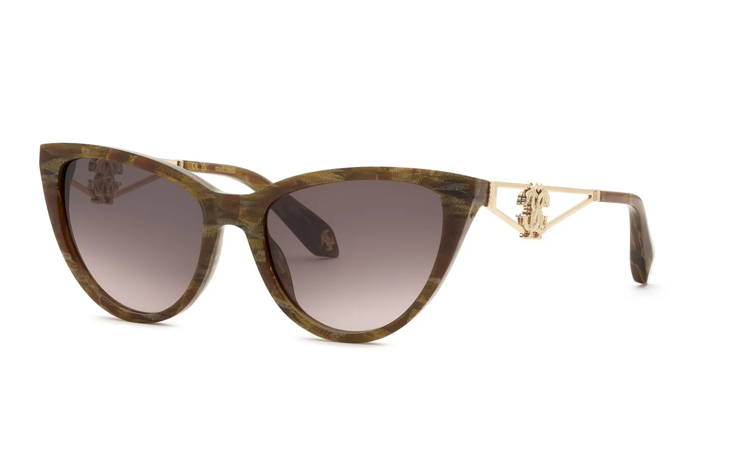 Roberto Cavalli SRC158M 0AMS Occhiali da sole Acetato Marrone Marrone Farfalla Normale Sfumato - immagine 1