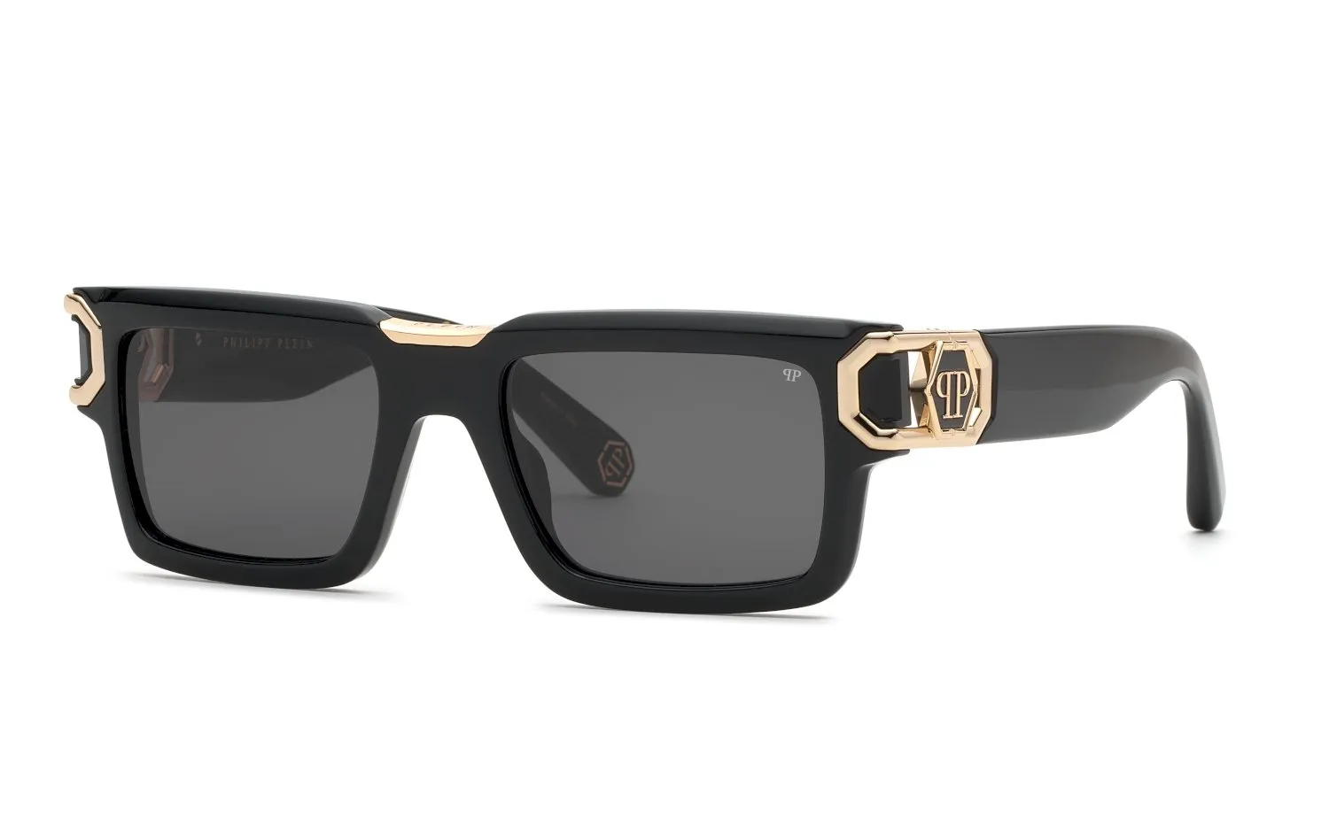 Philipp Plein SPP206M PLEIN HERA 700Y Occhiali da sole Acetato Nero Fumo Squadrata Normale - immagine 1