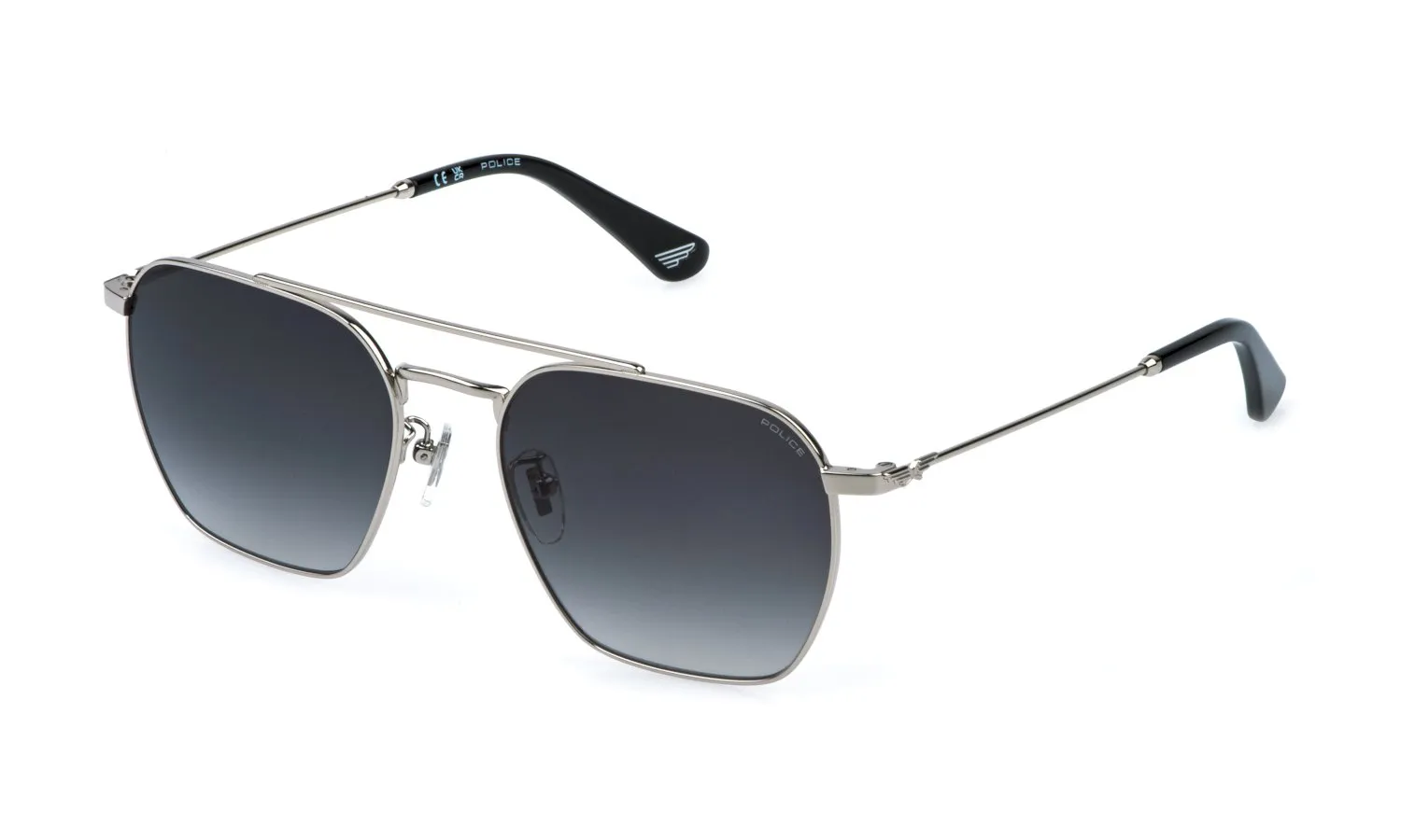 Police SPLR72 ORIGINS LITE 36 579 Occhiali da sole Metallo Argento Fumo Geometrica Normale Sfumato - immagine 1