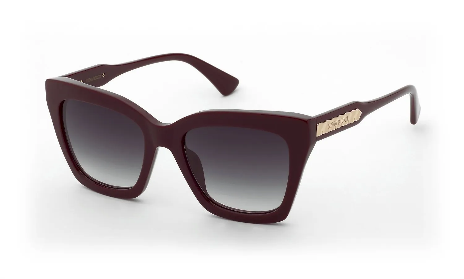 Nina Ricci SNR463 09FH Occhiali da sole Acetato Bordeaux Verde Farfalla Normale Sfumato - immagine 1