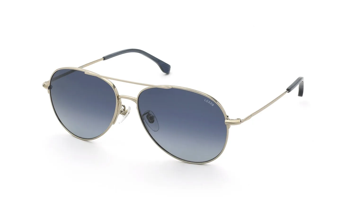 Lozza SL2444 GUBBIO 7 08FF Occhiali da sole Metallo Oro Blu Pilot Normale Sfumato - immagine 1