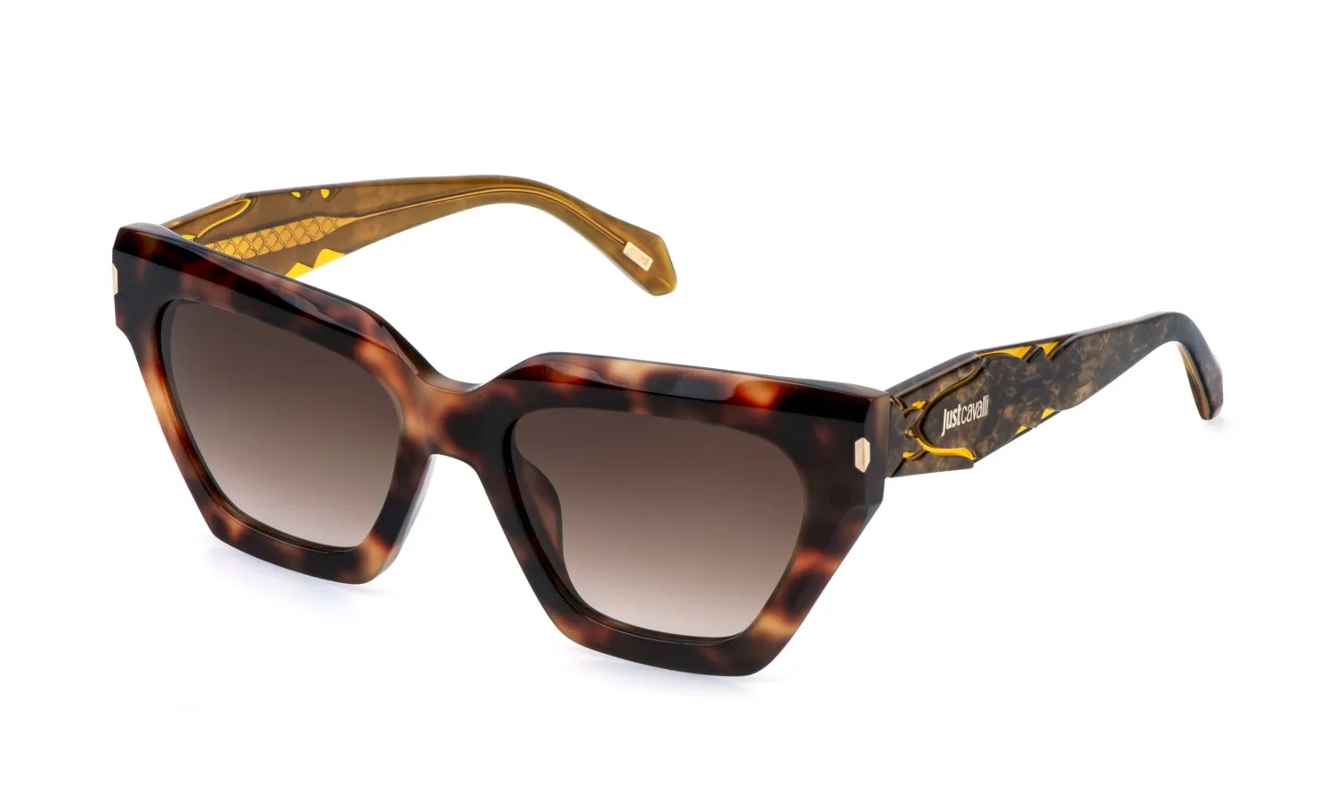 Just Cavalli SJC171 829 Occhiali da sole Acetato Havana Marrone Farfalla Normale Sfumato - immagine 1