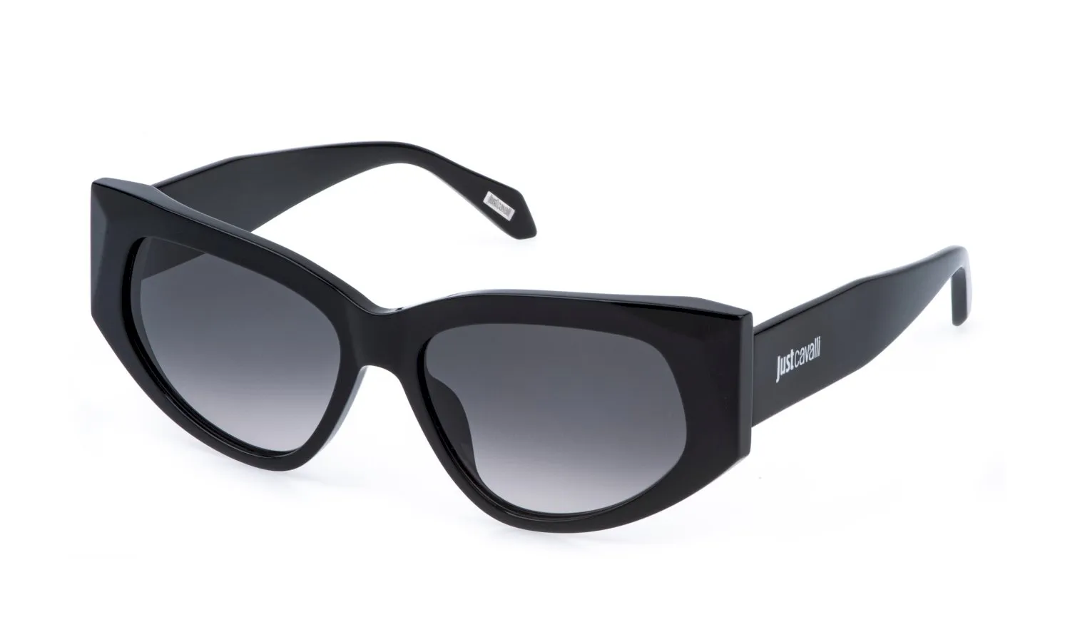 Just Cavalli SJC169 700 Occhiali da sole Acetato Nero Fumo Cat Eye Normale Sfumato - immagine 1