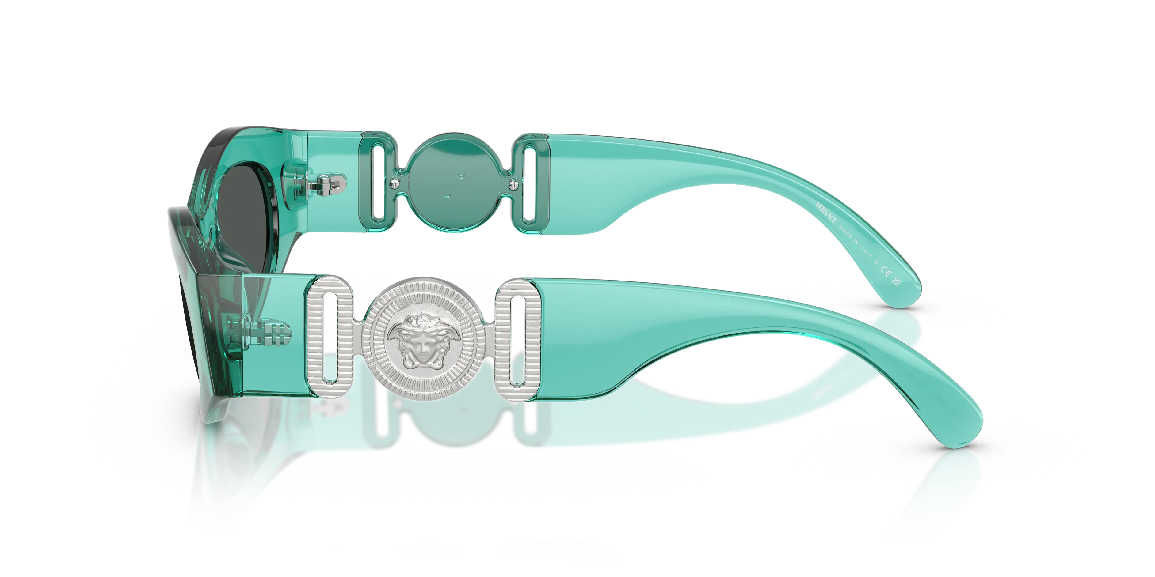 Versace VE4480U 552987 Occhiali da sole Iniettato Verde Grigio Cat Eye Normale - immagine 4