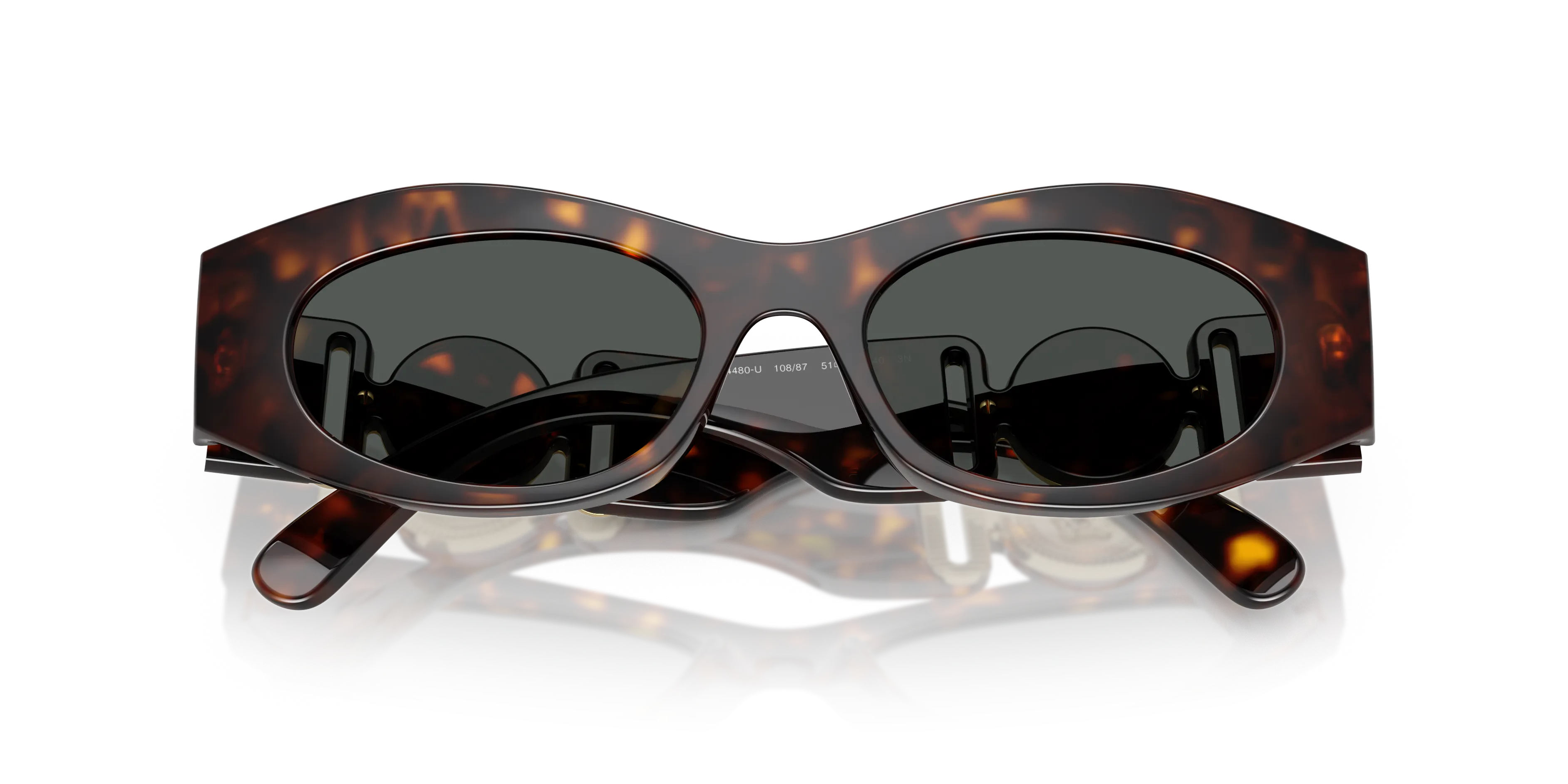 Versace VE4480U 108/87 Occhiali da sole Iniettato Tartaruga Grigio Cat Eye Normale - immagine 2